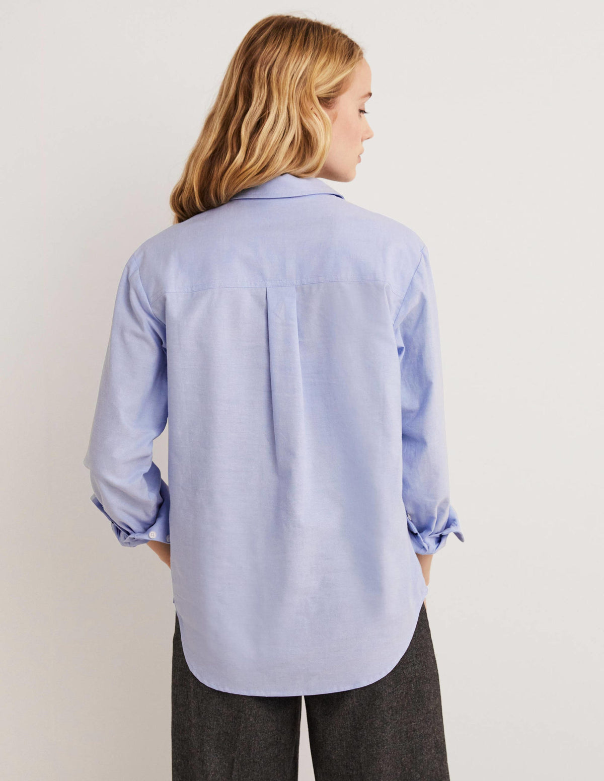 Relaxed Cotton Shirt-Chambray, Embellished - Image 3