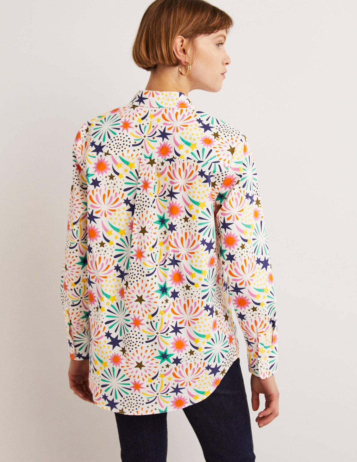 Relaxed Cotton Shirt-Ivory, Fireworks-4