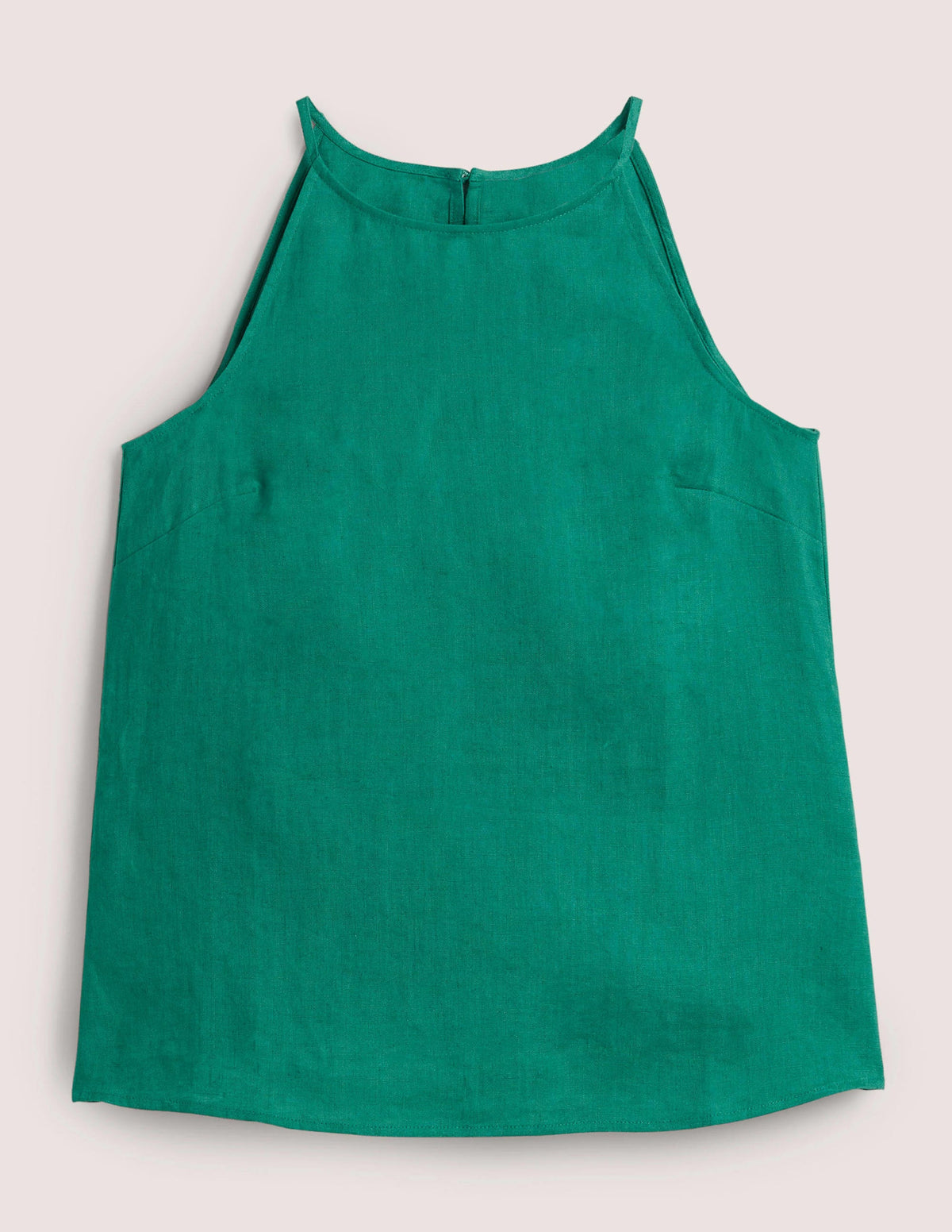 Strappy Halterneck Linen Top-Shady Glade Green - Image 6