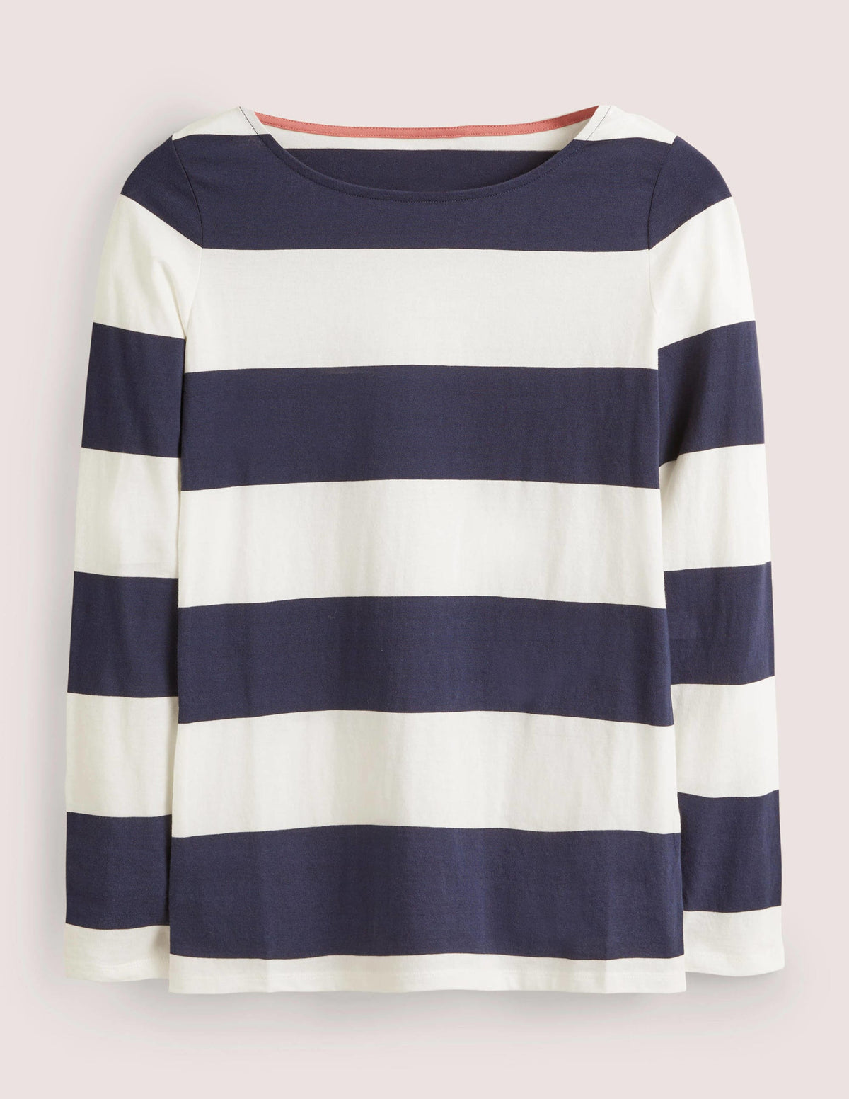 Ella Long Sleeve Breton-French Navy/ Ivory Wide Stripe-5