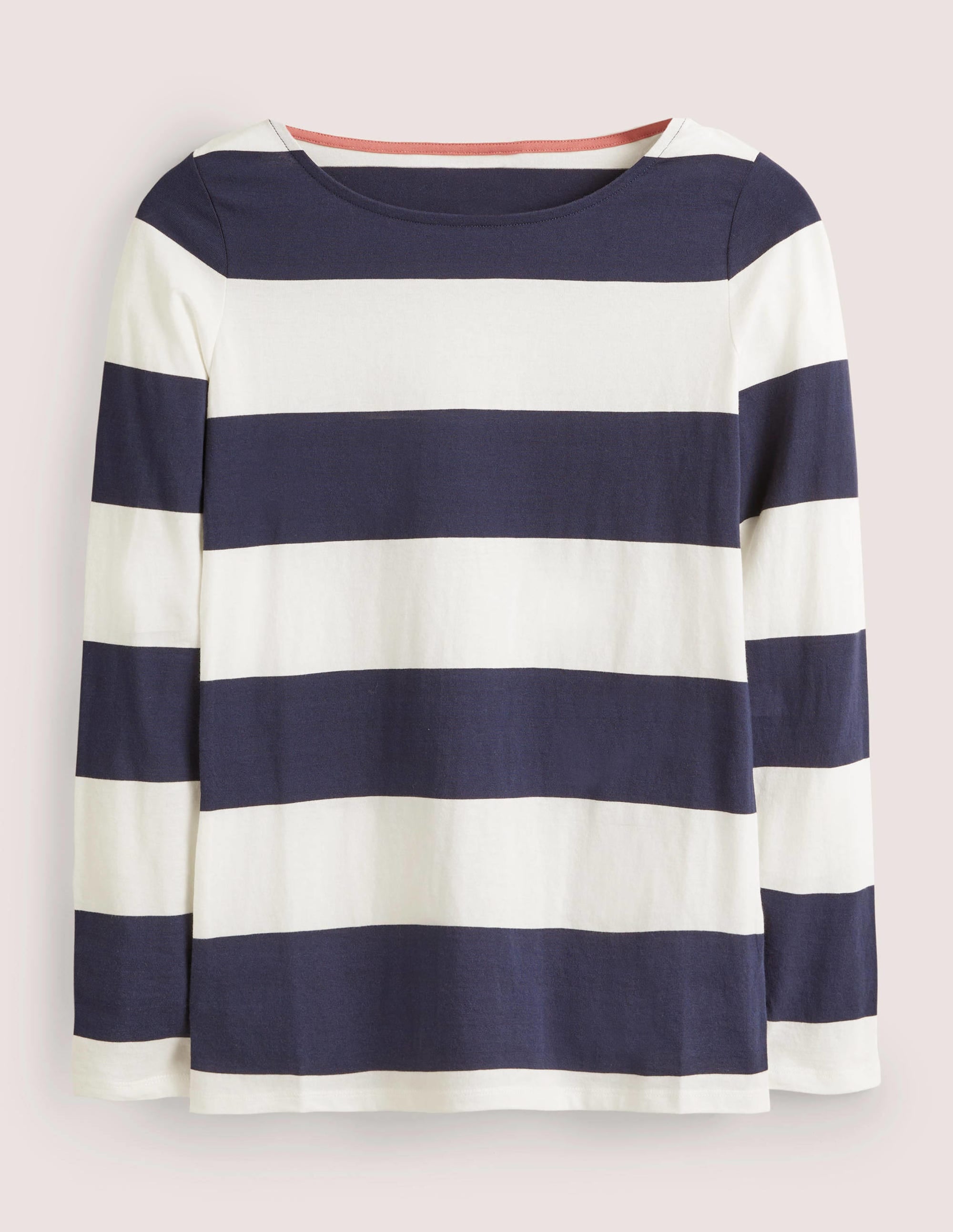 Ella Long Sleeve Breton-French Navy/ Ivory Wide Stripe - Image 5
