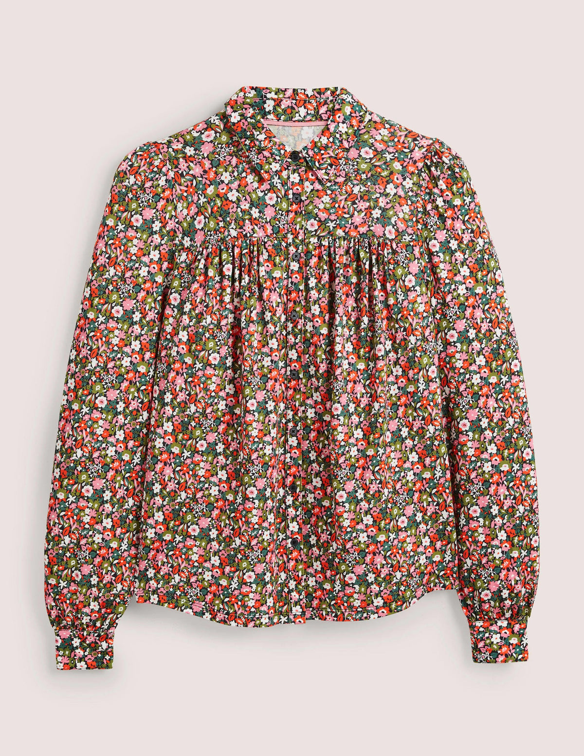 Gathered Detail Shirt-Multi, Floret Meadow - Image 6