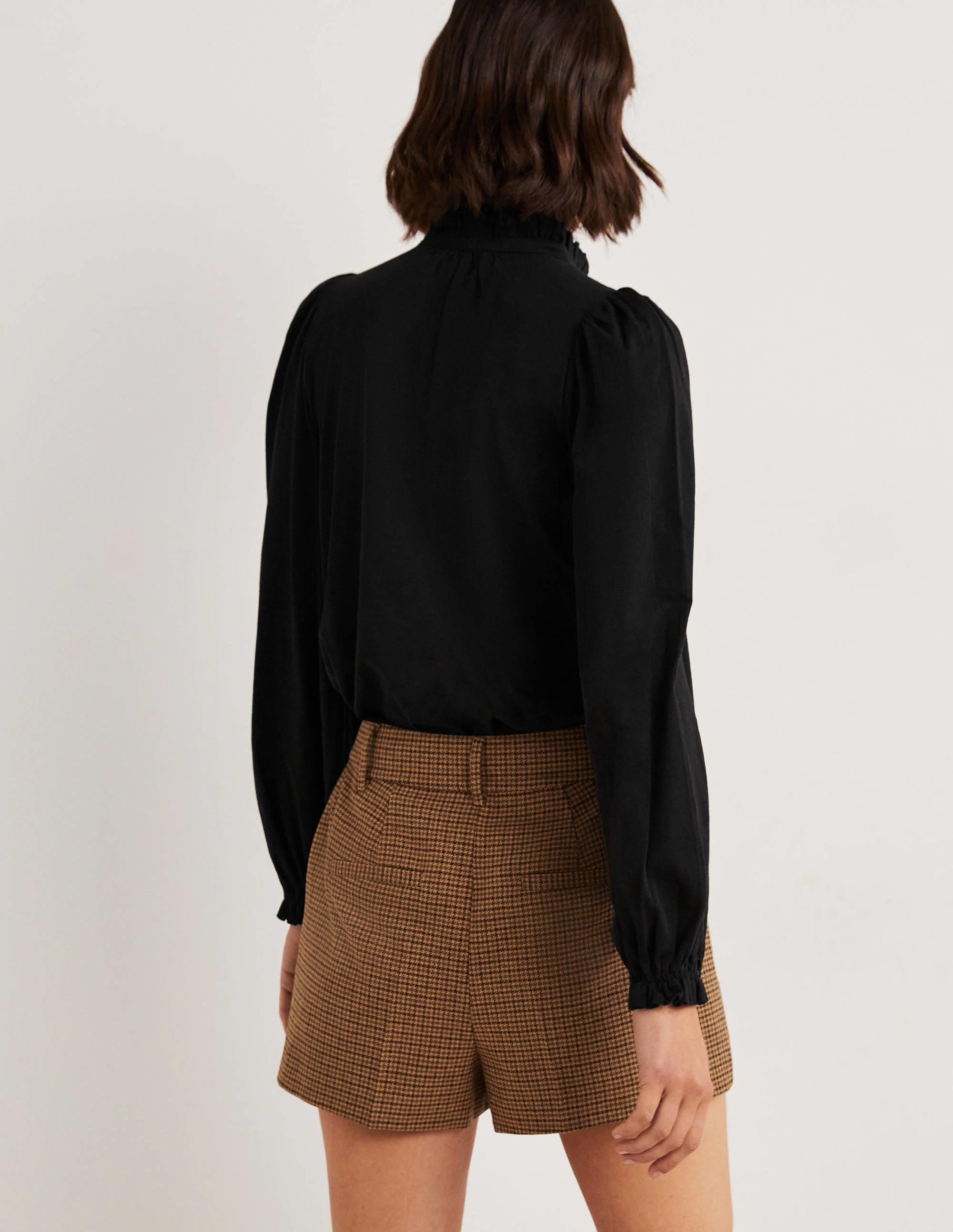 Embroidered Woven Mix Top-Black - Image 3