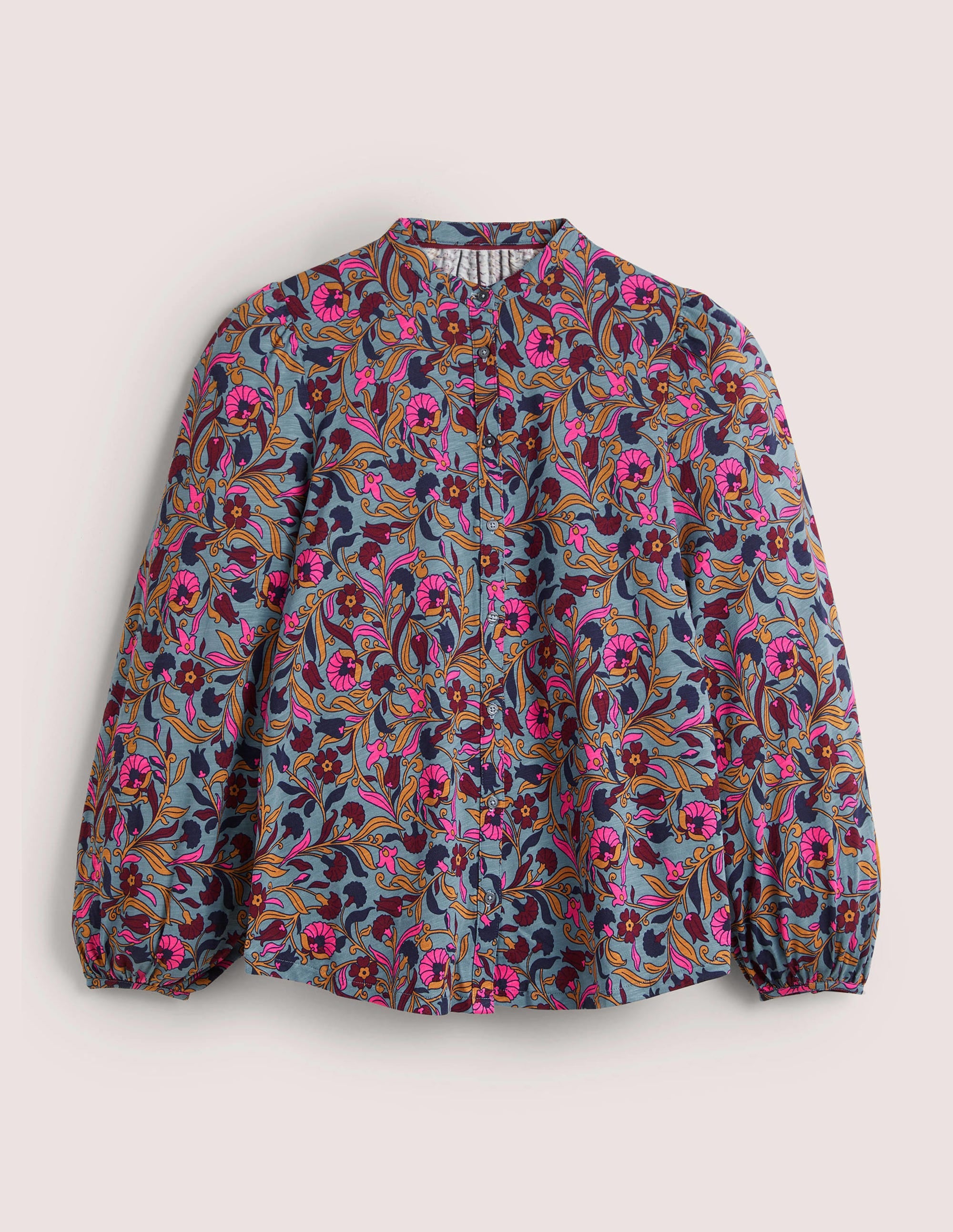 Deep Sleeve Jersey Shirt-Mid Blue, Enchanting Vine - Image 7