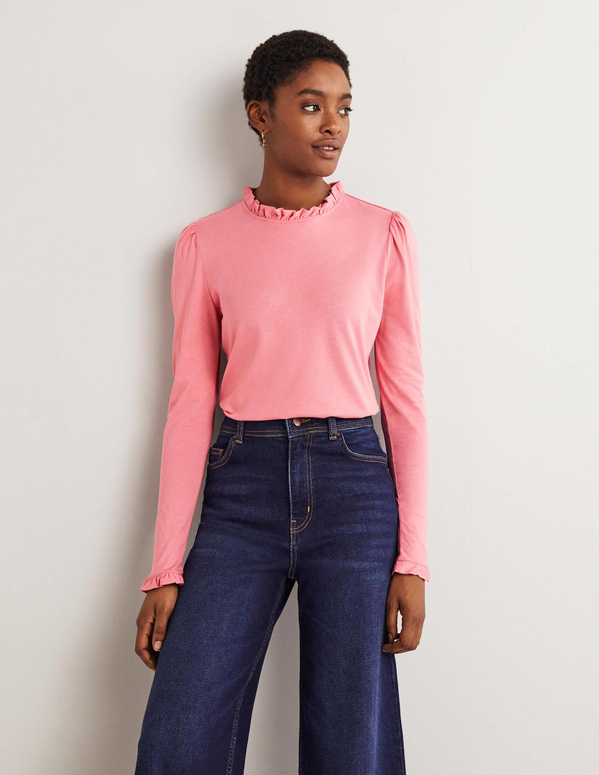 Supersoft Frill Detail Top-Wild Rose - Image 1