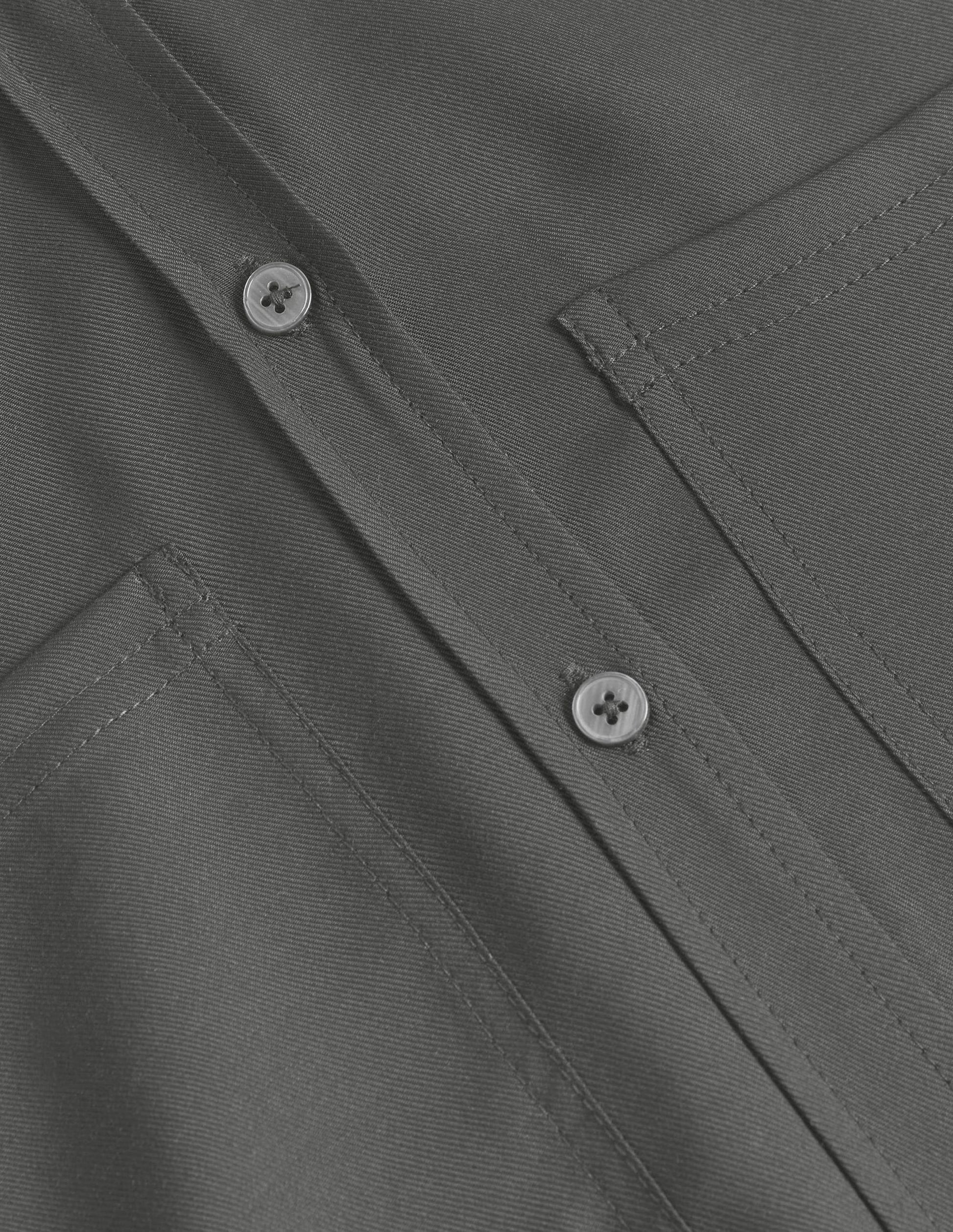 Longline Pocket Detail Shirt-Black-6
