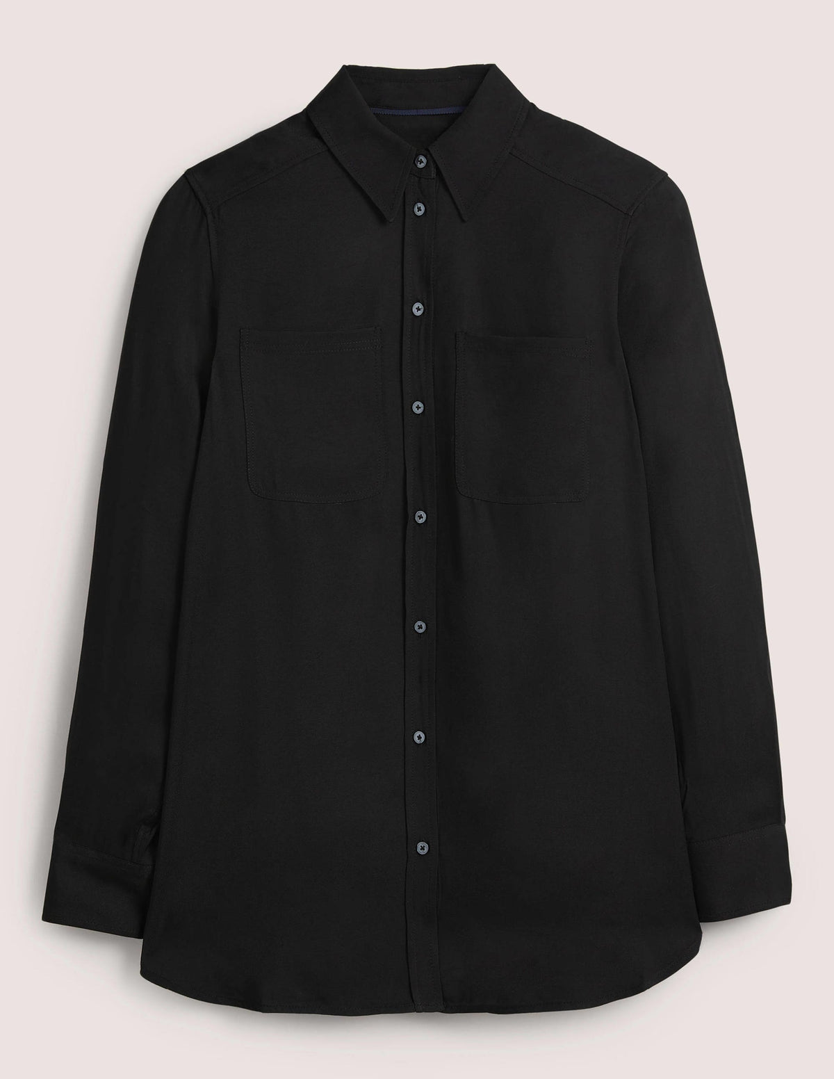 Longline Pocket Detail Shirt-Black-7