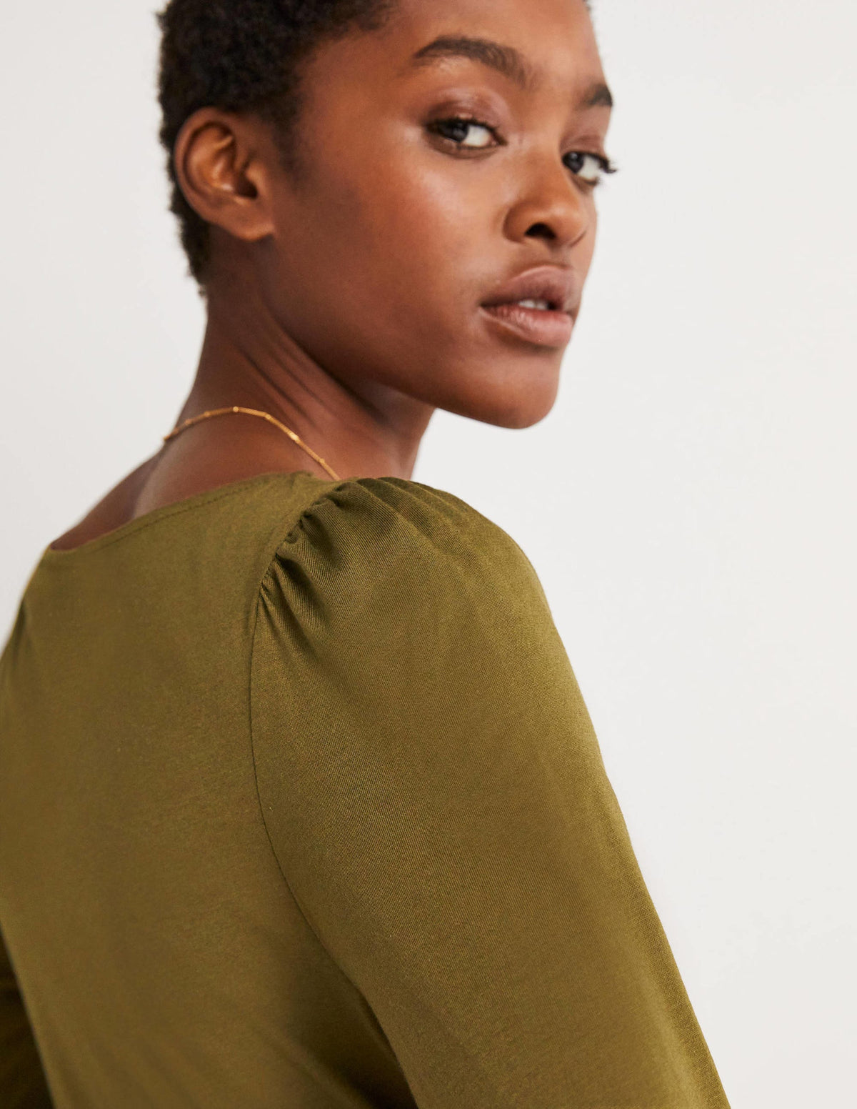 Supersoft Boat Neck Top-Basil - Image 3