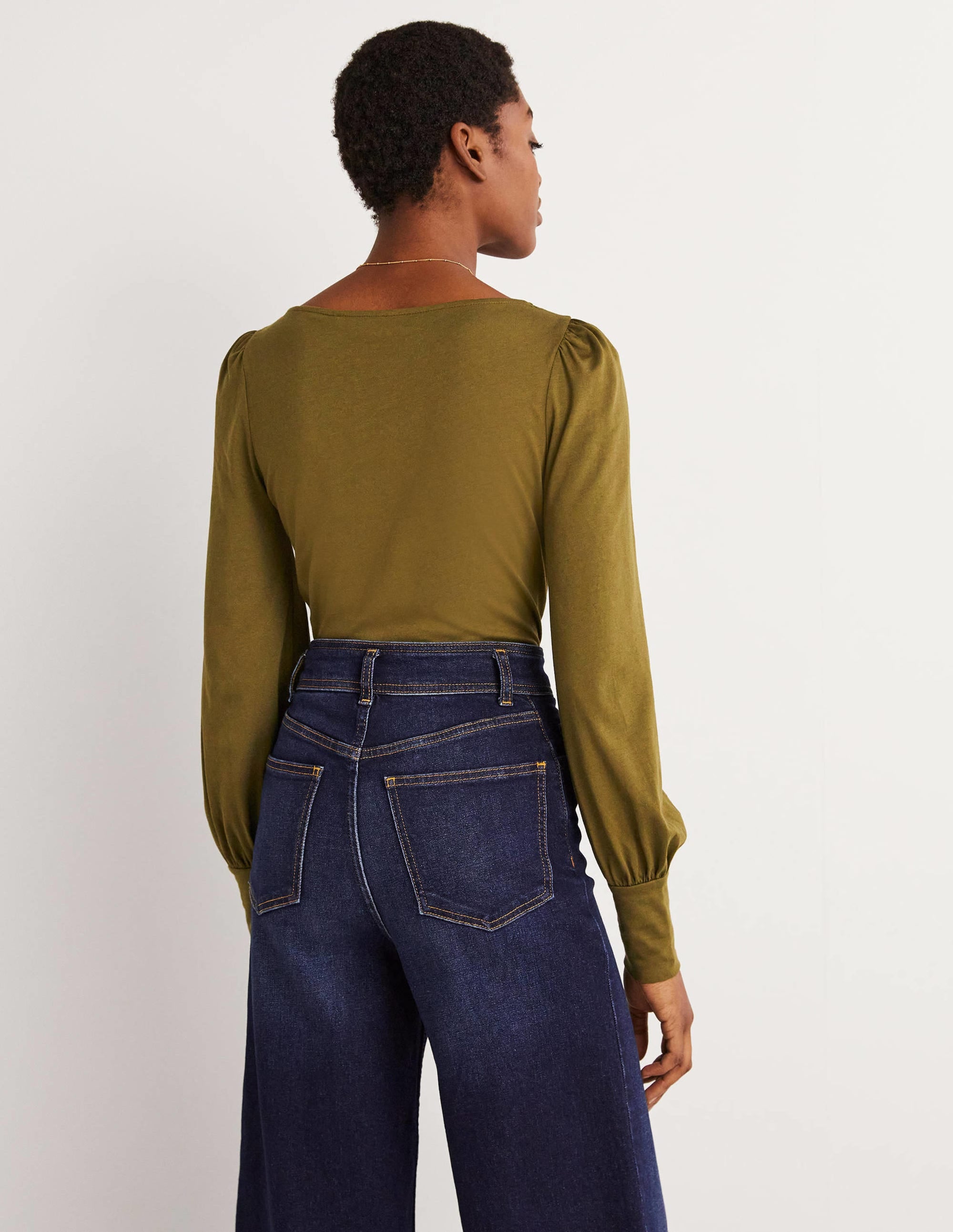 Supersoft Boat Neck Top-Basil - Image 4