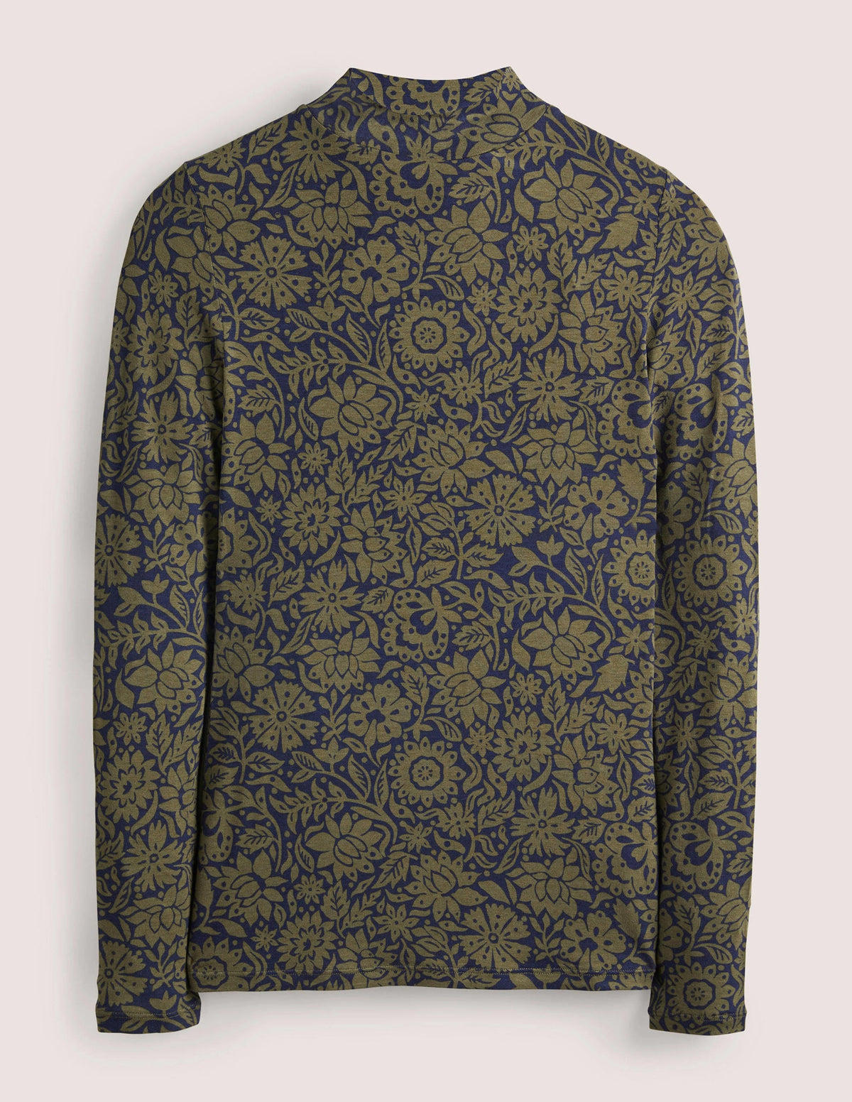 Jersey High Neck Top-Basil, Foliage Bloom-5