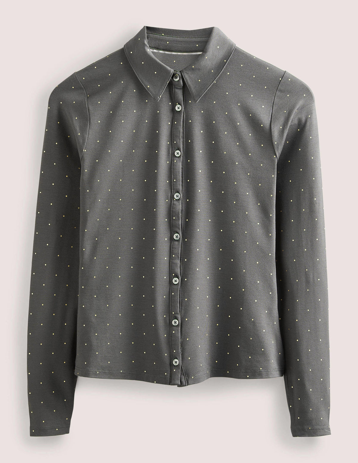 Fitted Jersey Shirt-Charcoal, Foil Dot-5