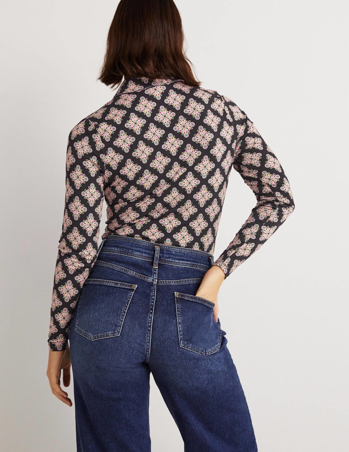 Fitted Jersey Shirt-Multi, Daisy Illusion Tile-3
