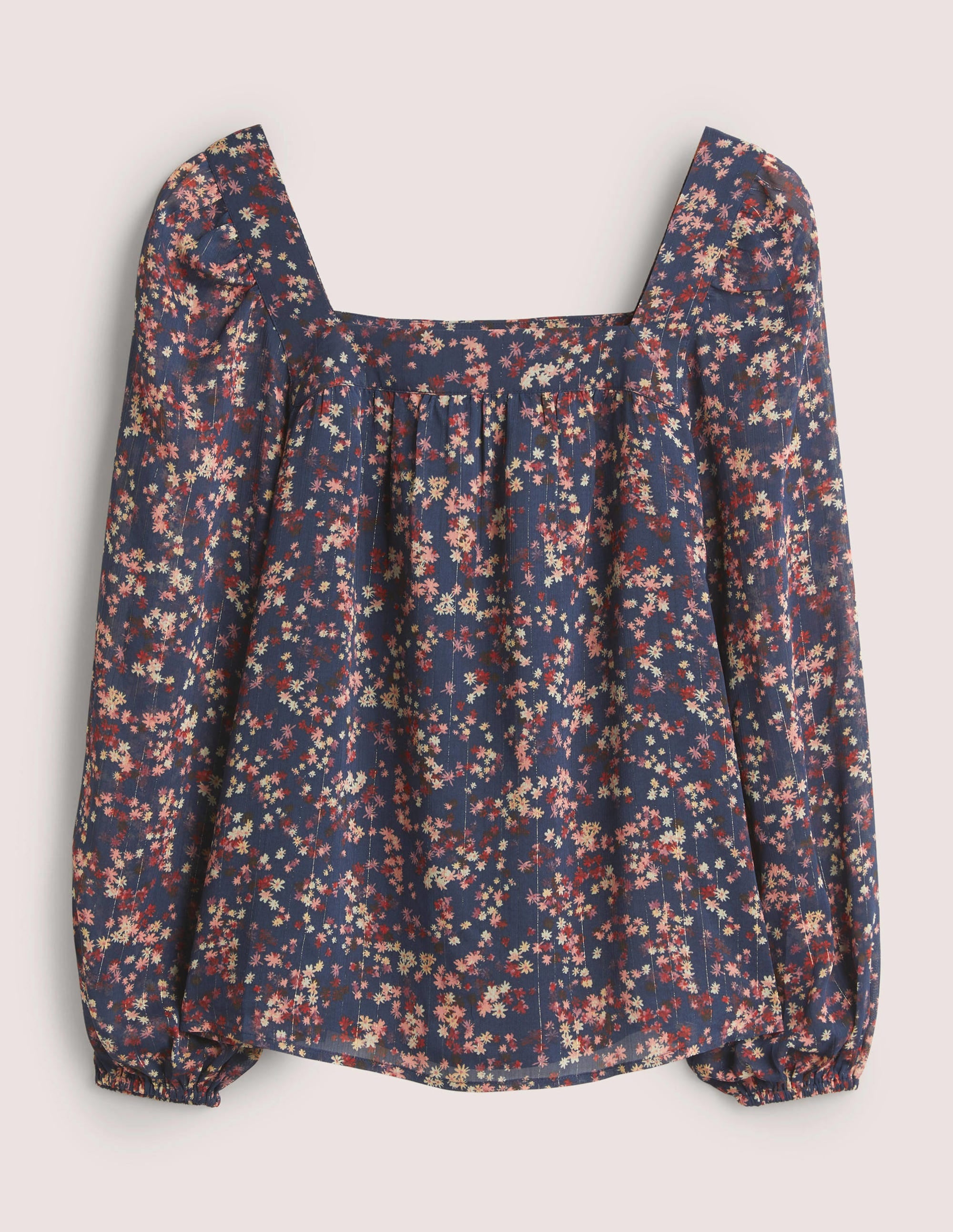 Square Neck Printed Top-Multi, Pop Bloom - Image 6