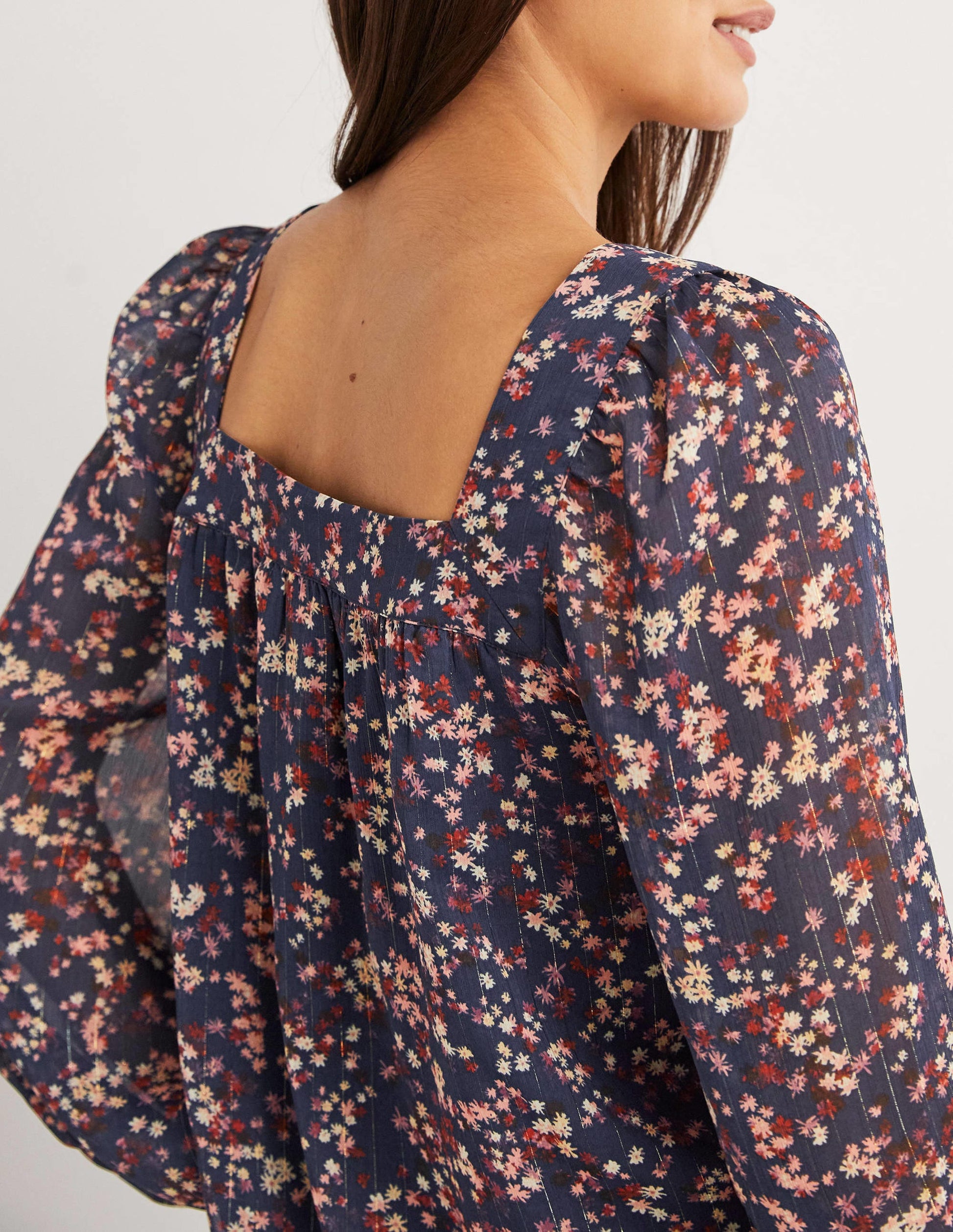Square Neck Printed Top-Multi, Pop Bloom-3