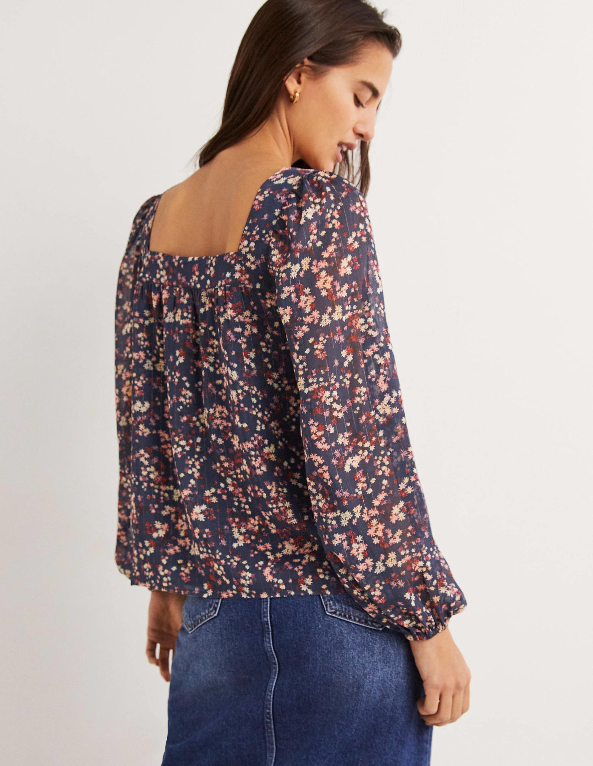 Square Neck Printed Top-Multi, Pop Bloom-4