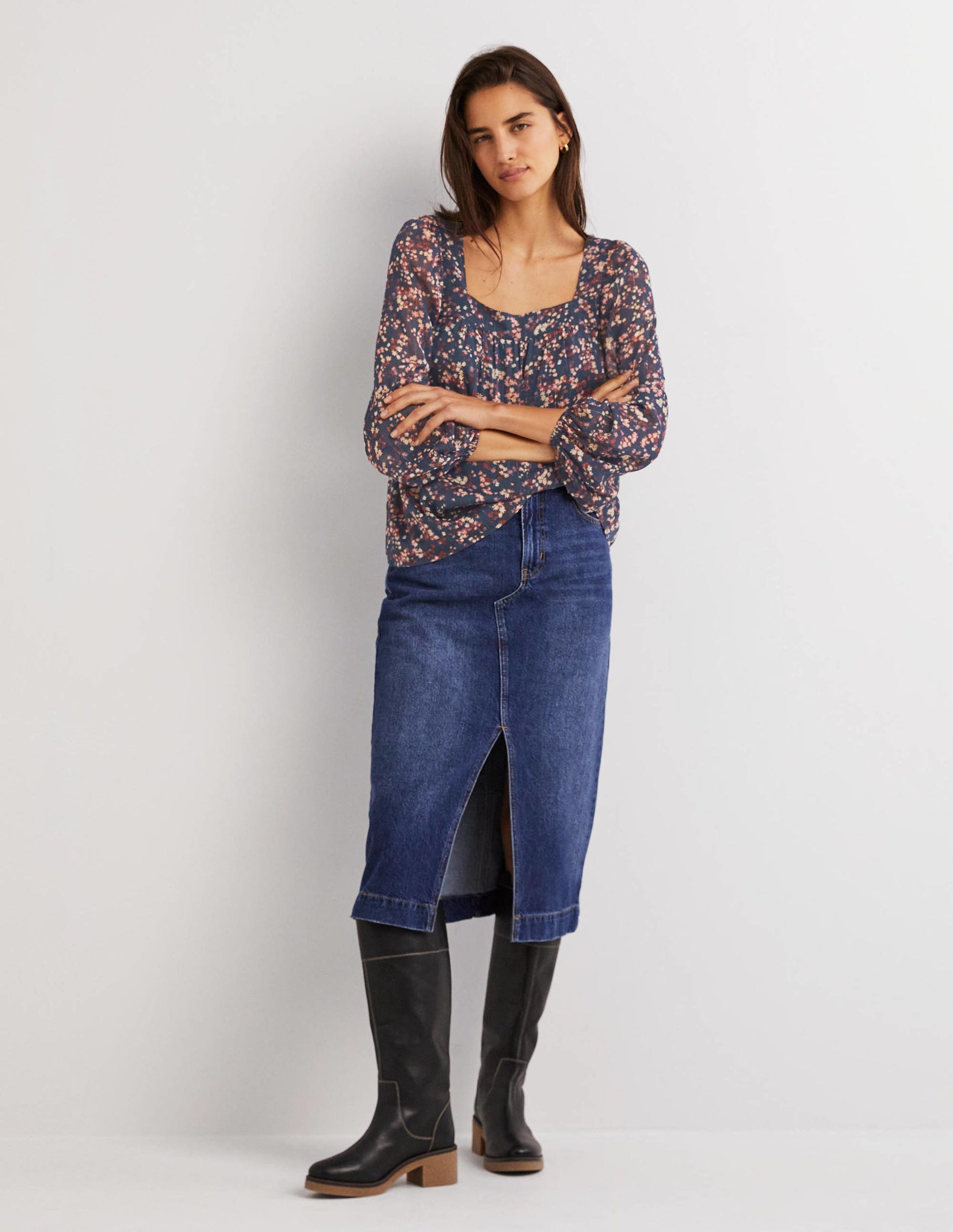 Square Neck Printed Top-Multi, Pop Bloom-5