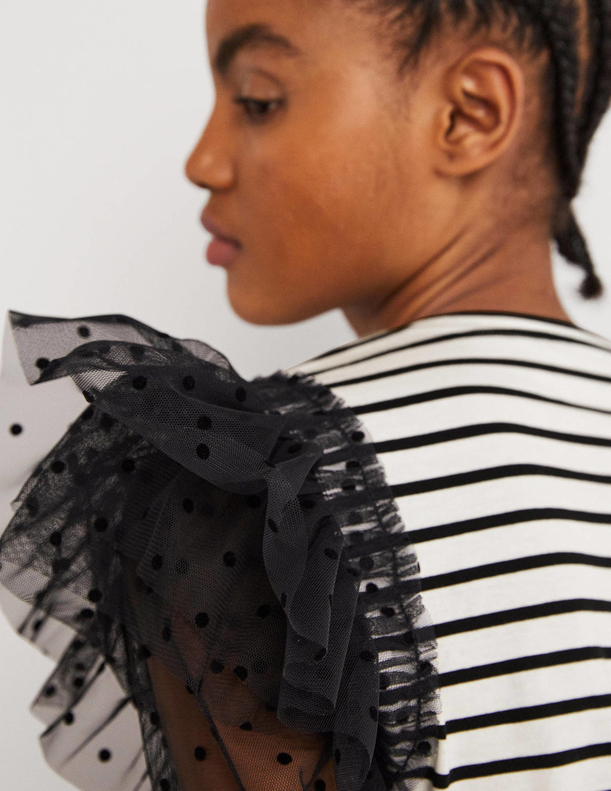 Detail Breton Top-Ivory/Black, Flocked Tulle-2
