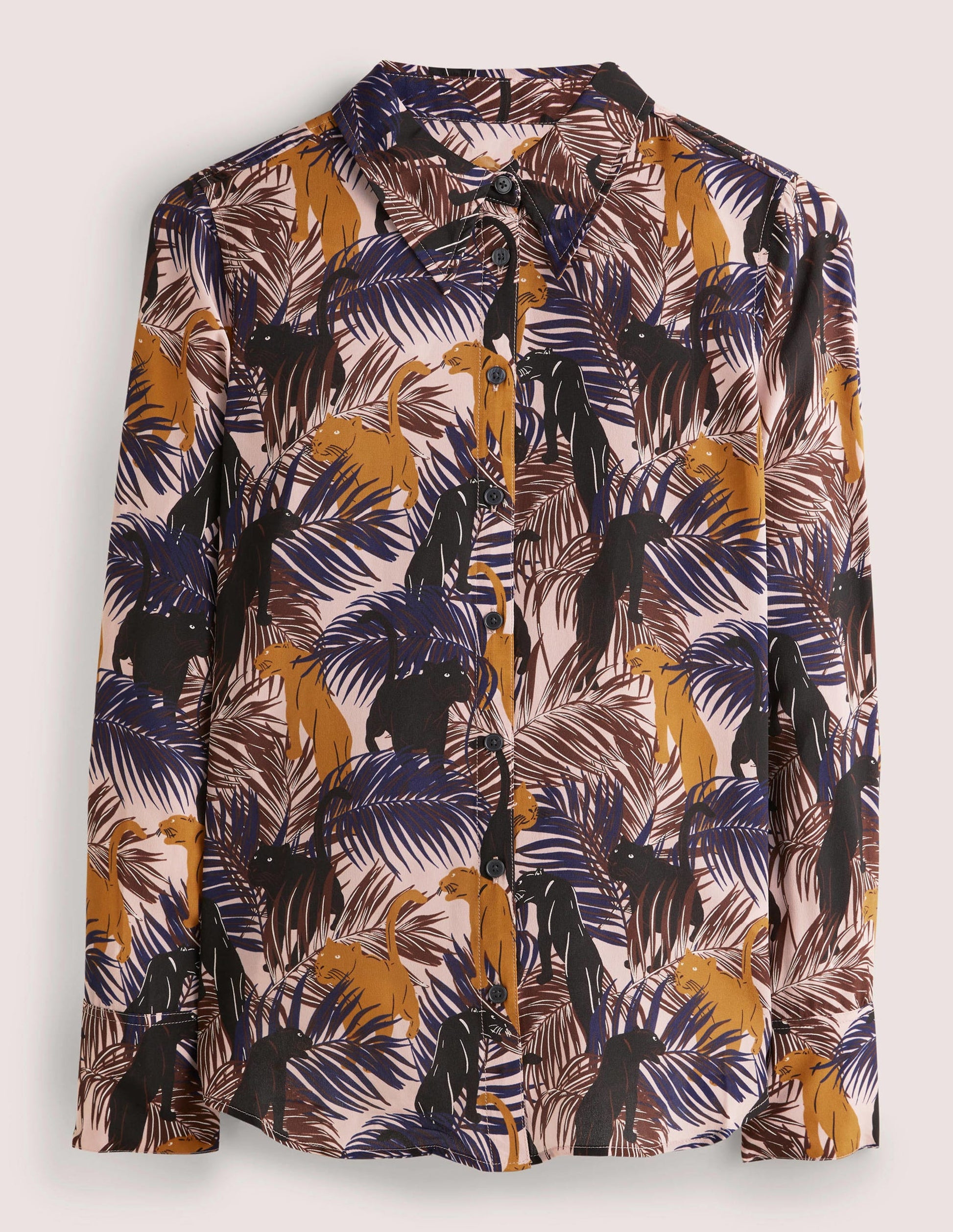 Silk Shirt-Milkshake, Tropic Panther-6