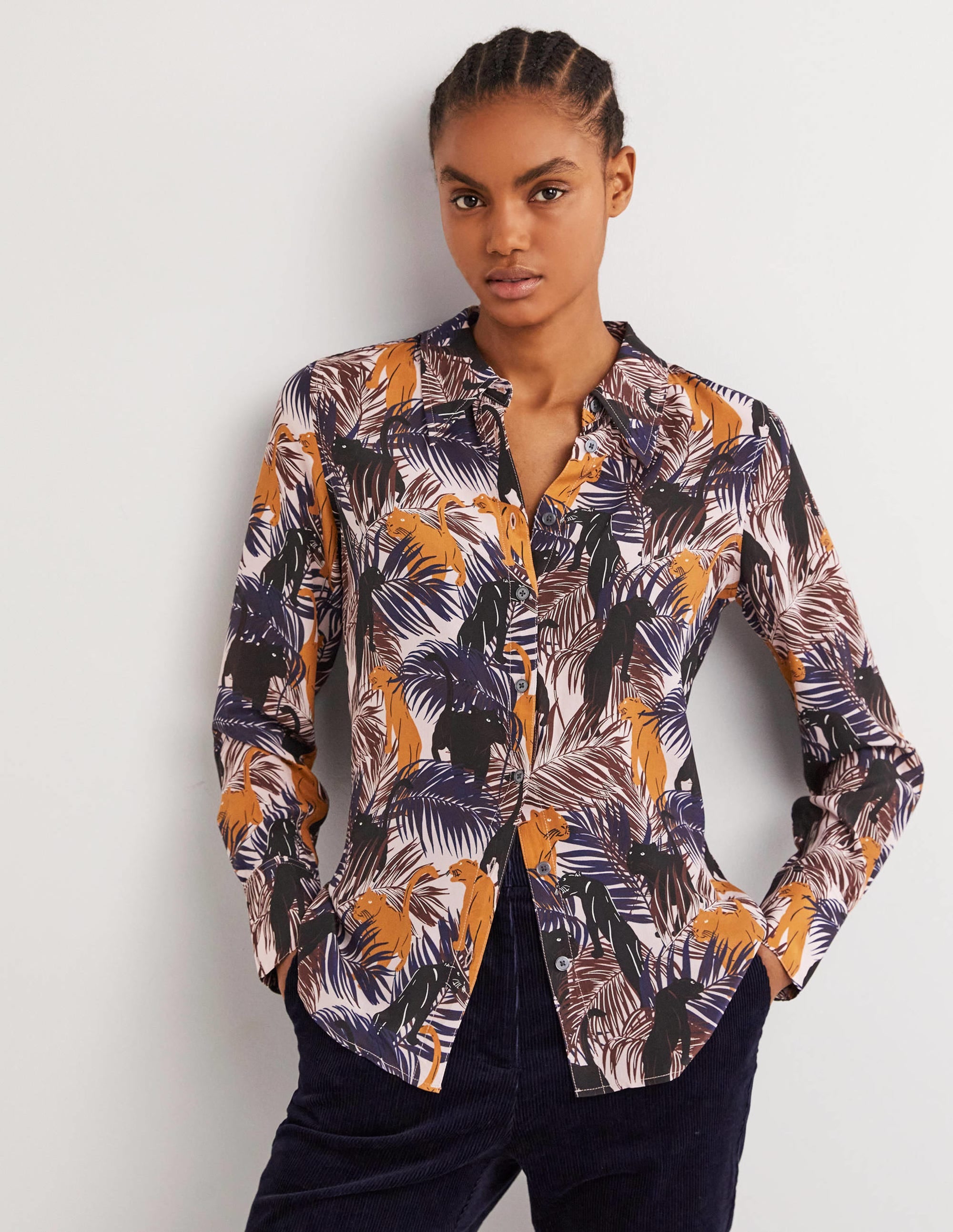 Silk Shirt-Milkshake, Tropic Panther - Image 4