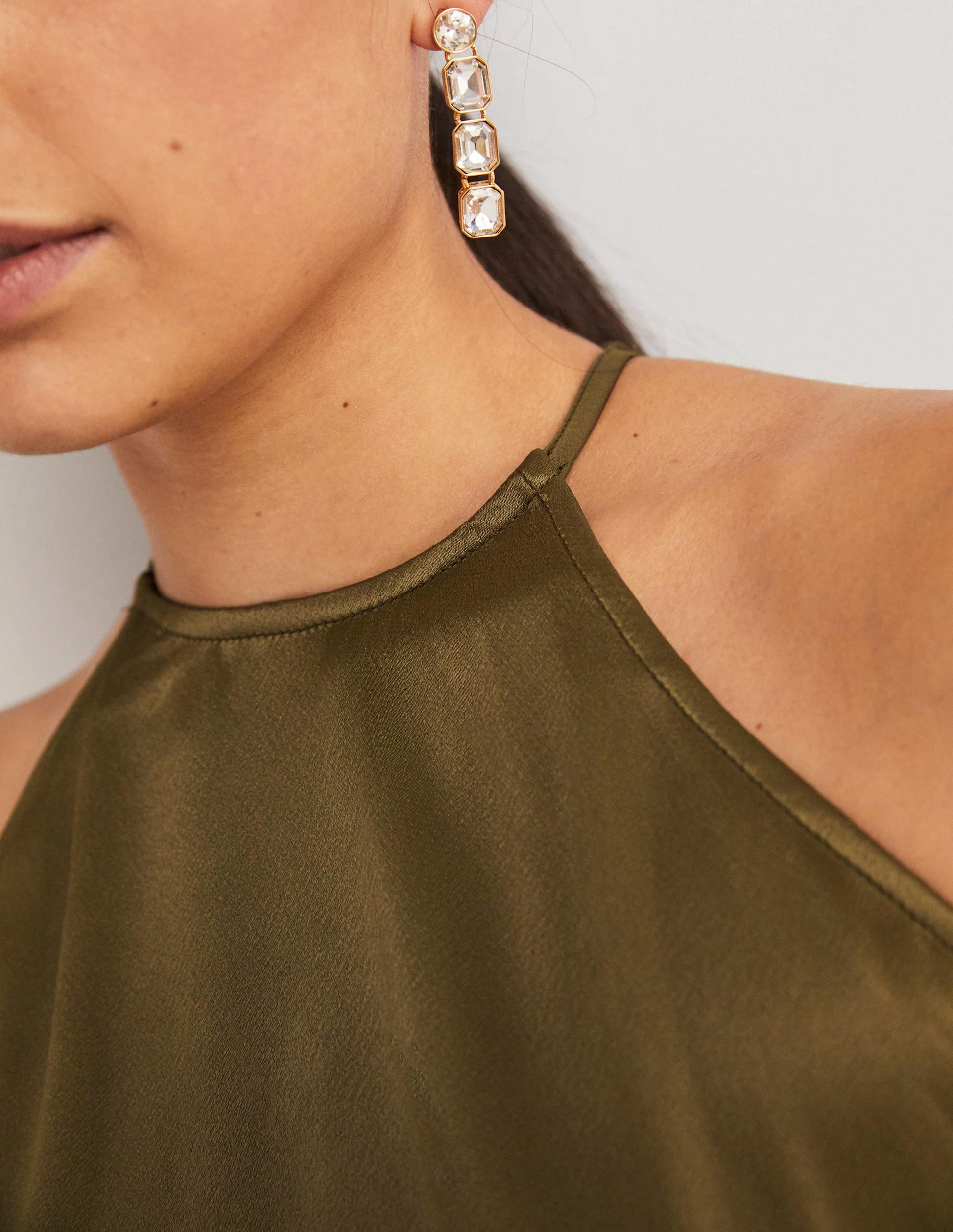 Strappy Halterneck Satin Top-Basil-2