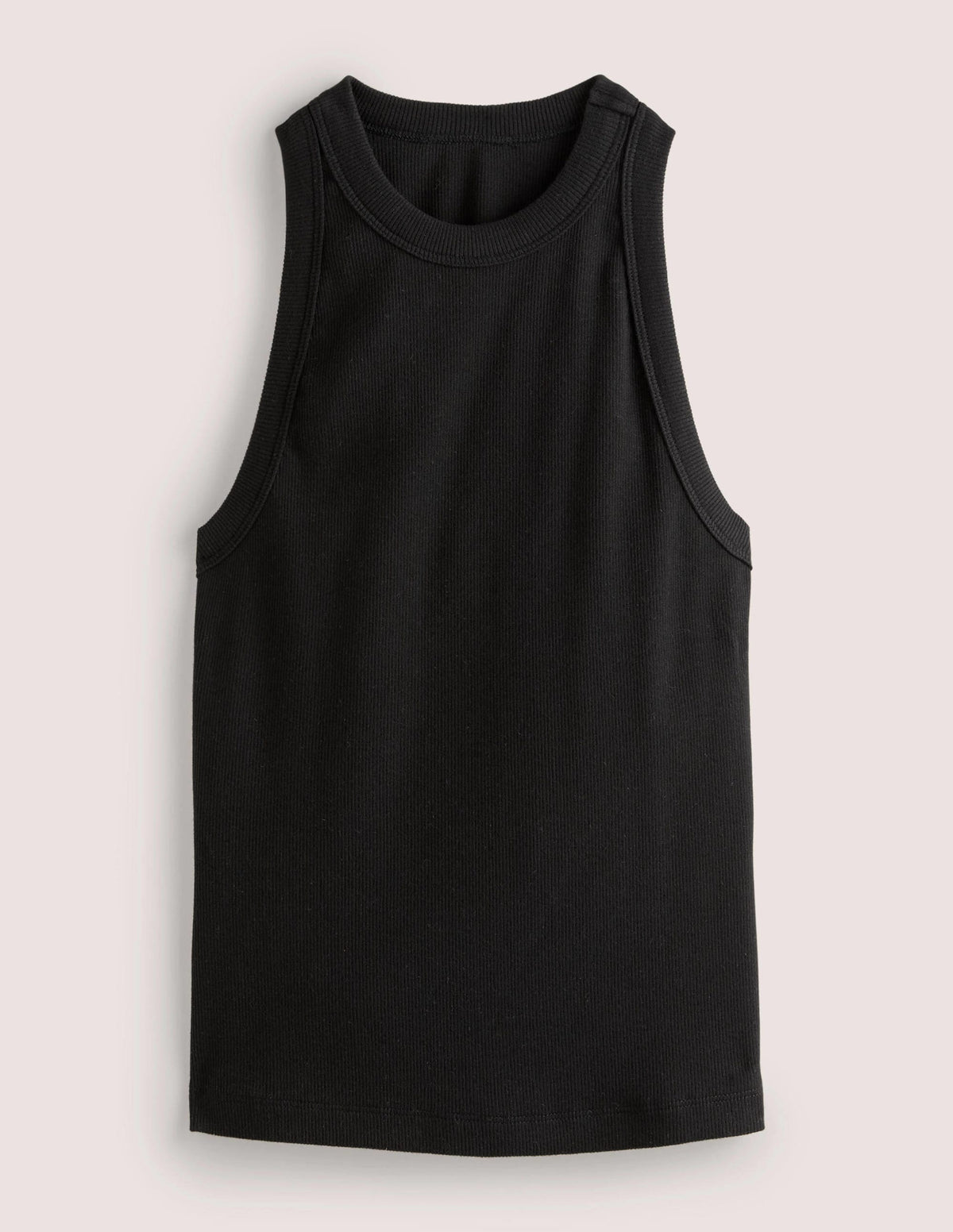 Cotton Ribbed Jersey Tank-Black-5
