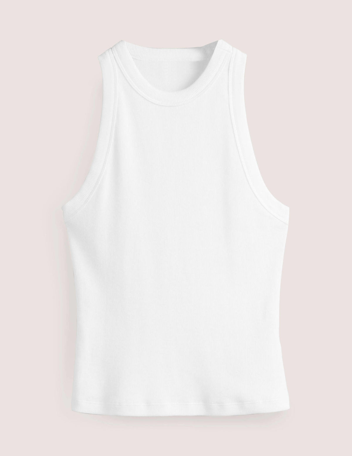 Cotton Ribbed Jersey Tank-White - Image 7