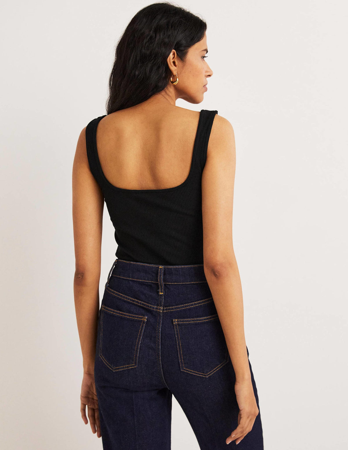 Soft Ribbed Tank-Black-3