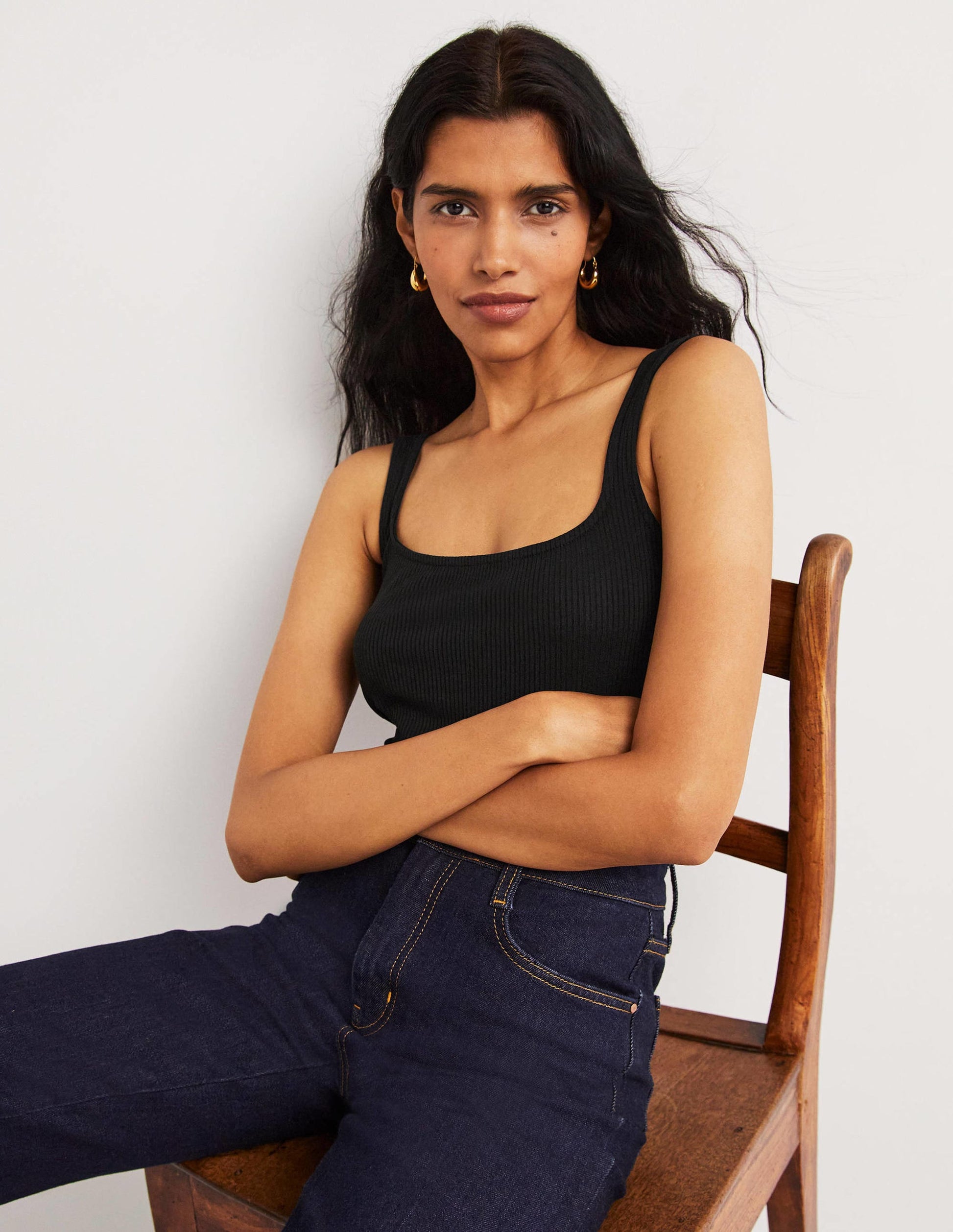 Soft Ribbed Tank-Black-4