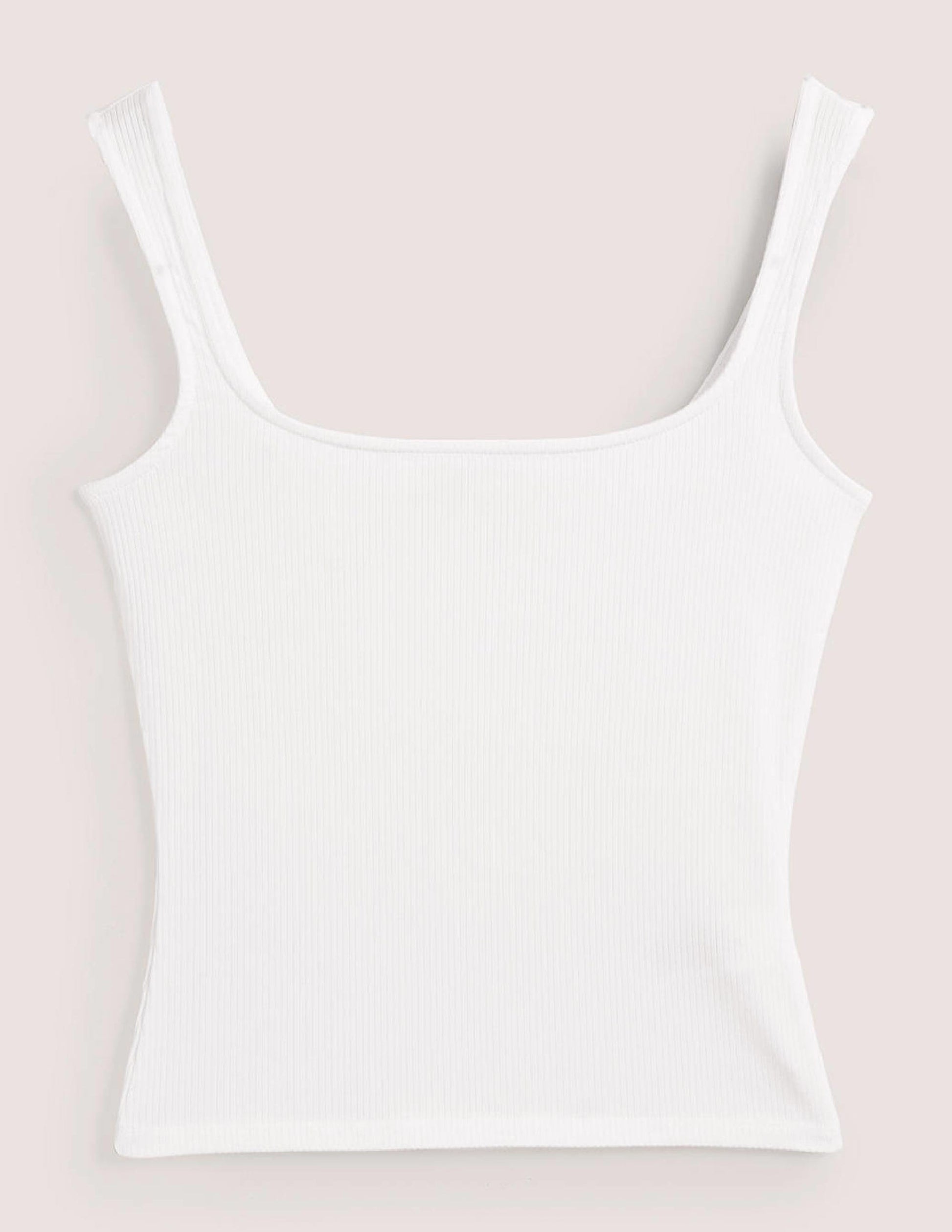 Soft Ribbed Tank-White-5