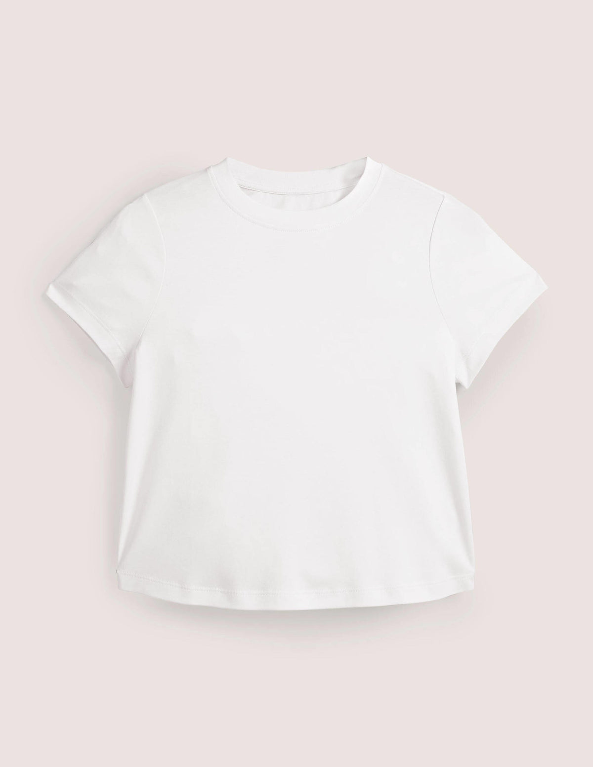 Cropped Cotton T-Shirt-White - Image 5