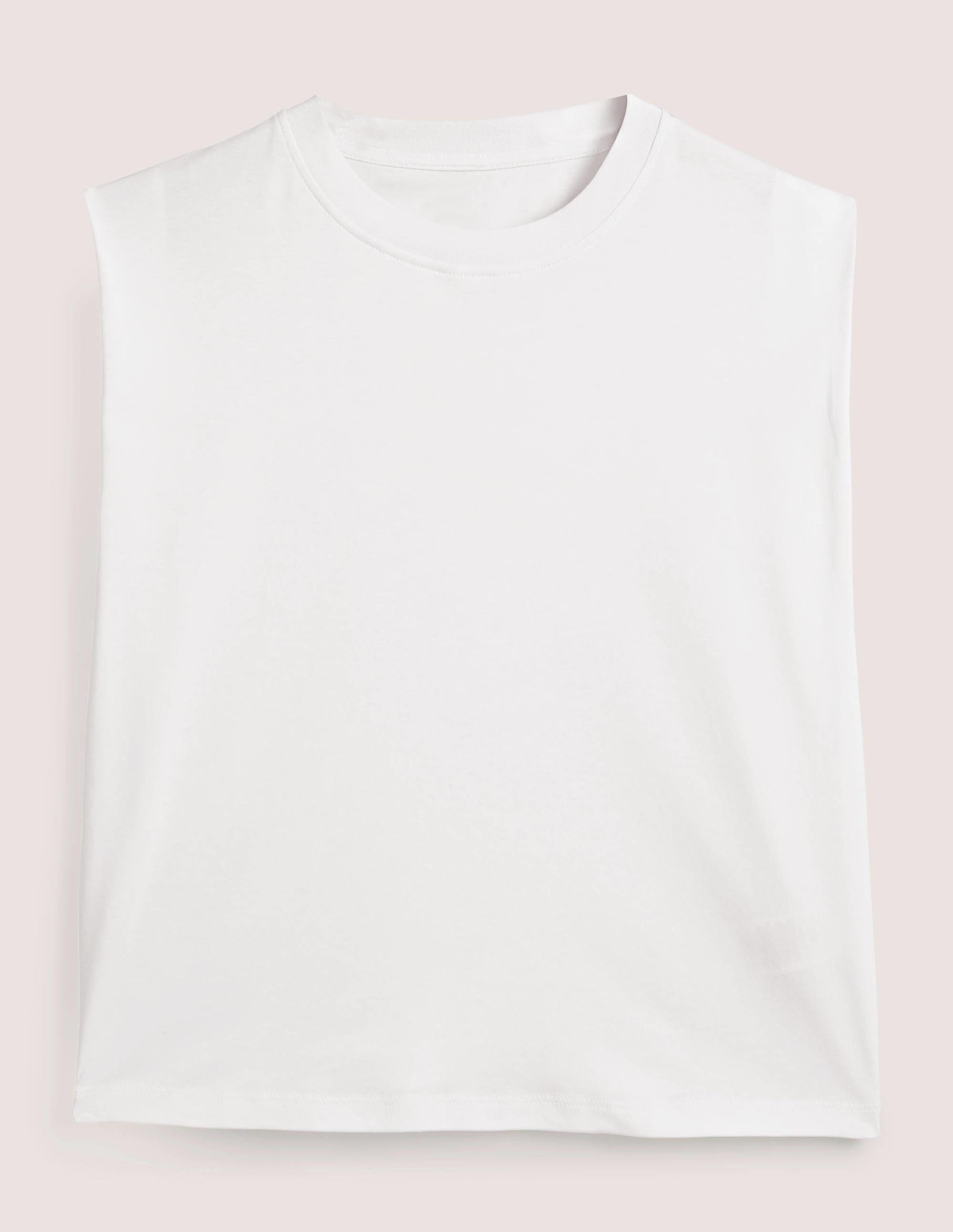 Perfect Cotton Sleeveless Top-White - Image 5