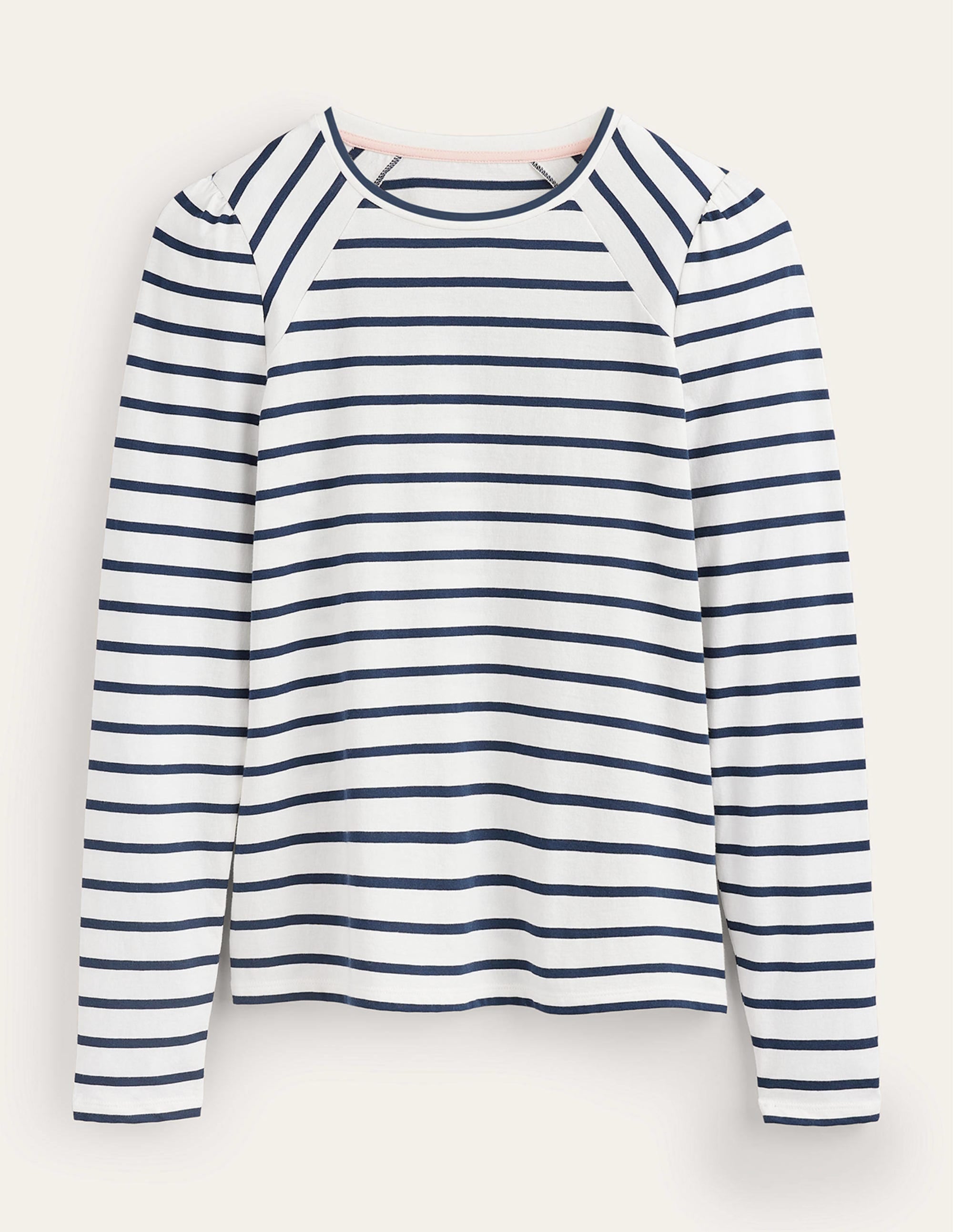 Arabella Stripe T-Shirt-Ivory, French Navy - Image 5