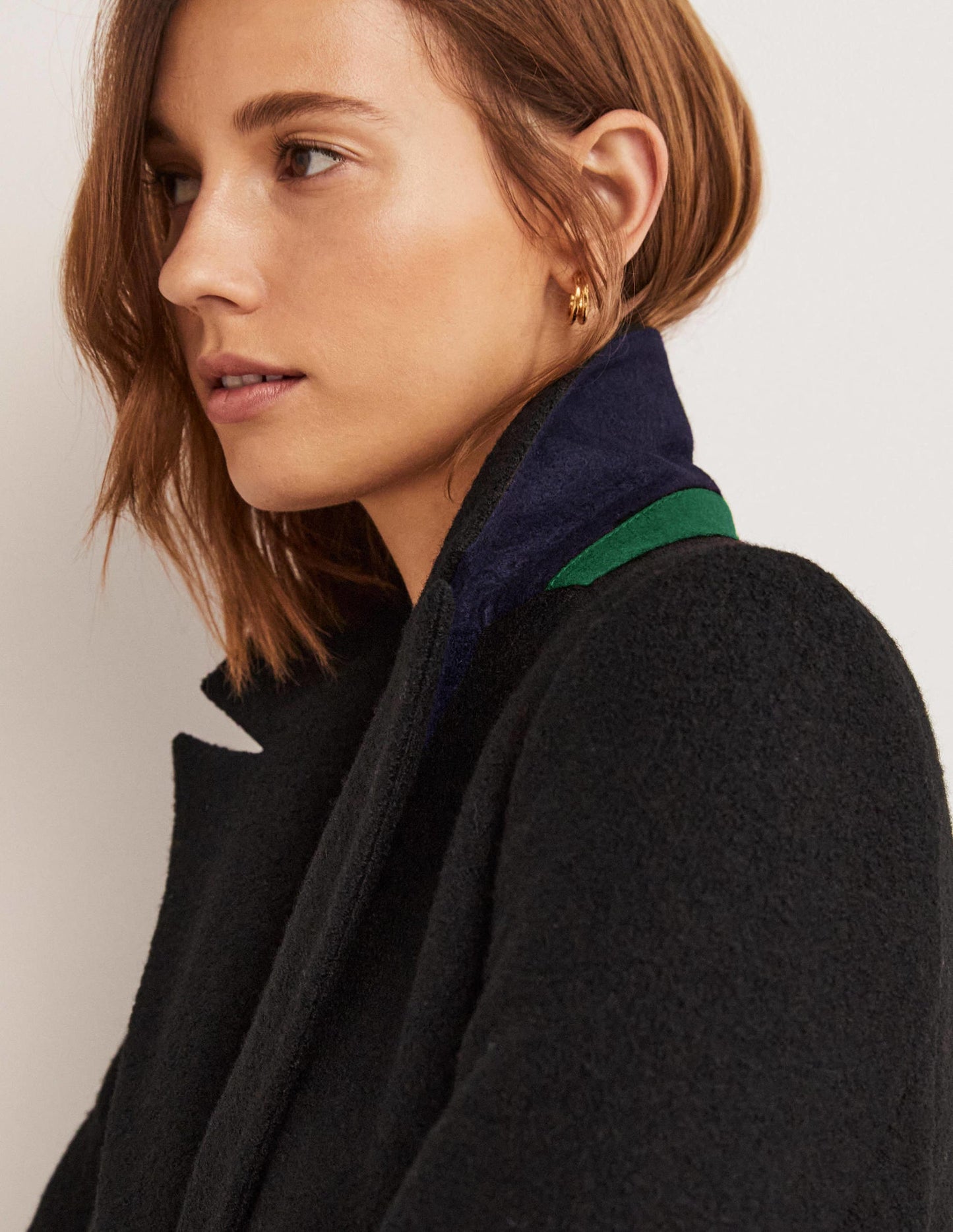 Bella Textured Wool Blazer-Black