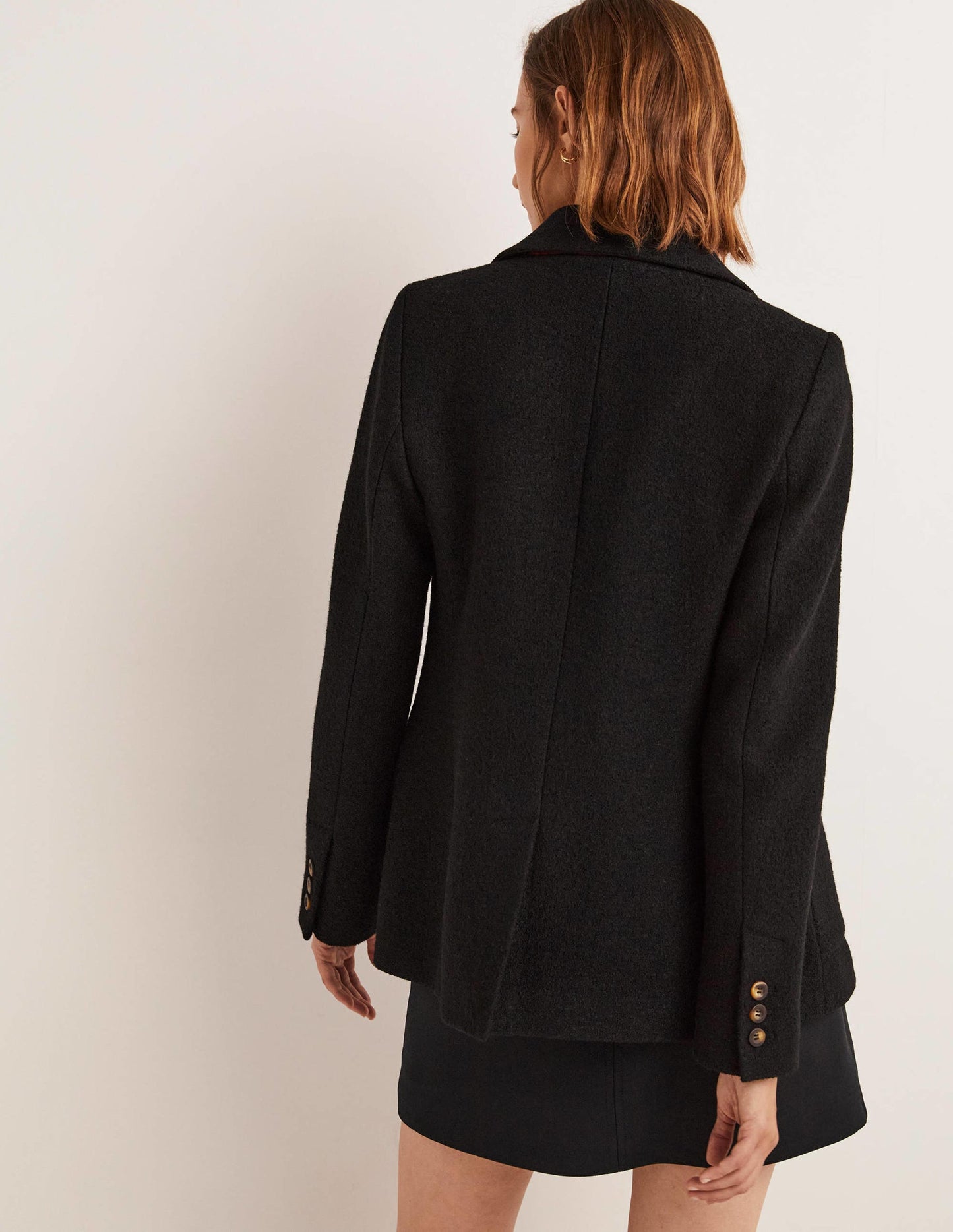 Bella Textured Wool Blazer-Black