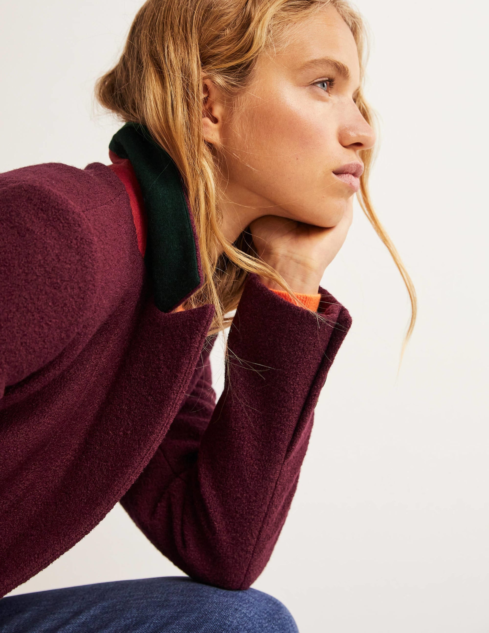 Bella Textured Wool Blazer-Mulled Wine - Image 6