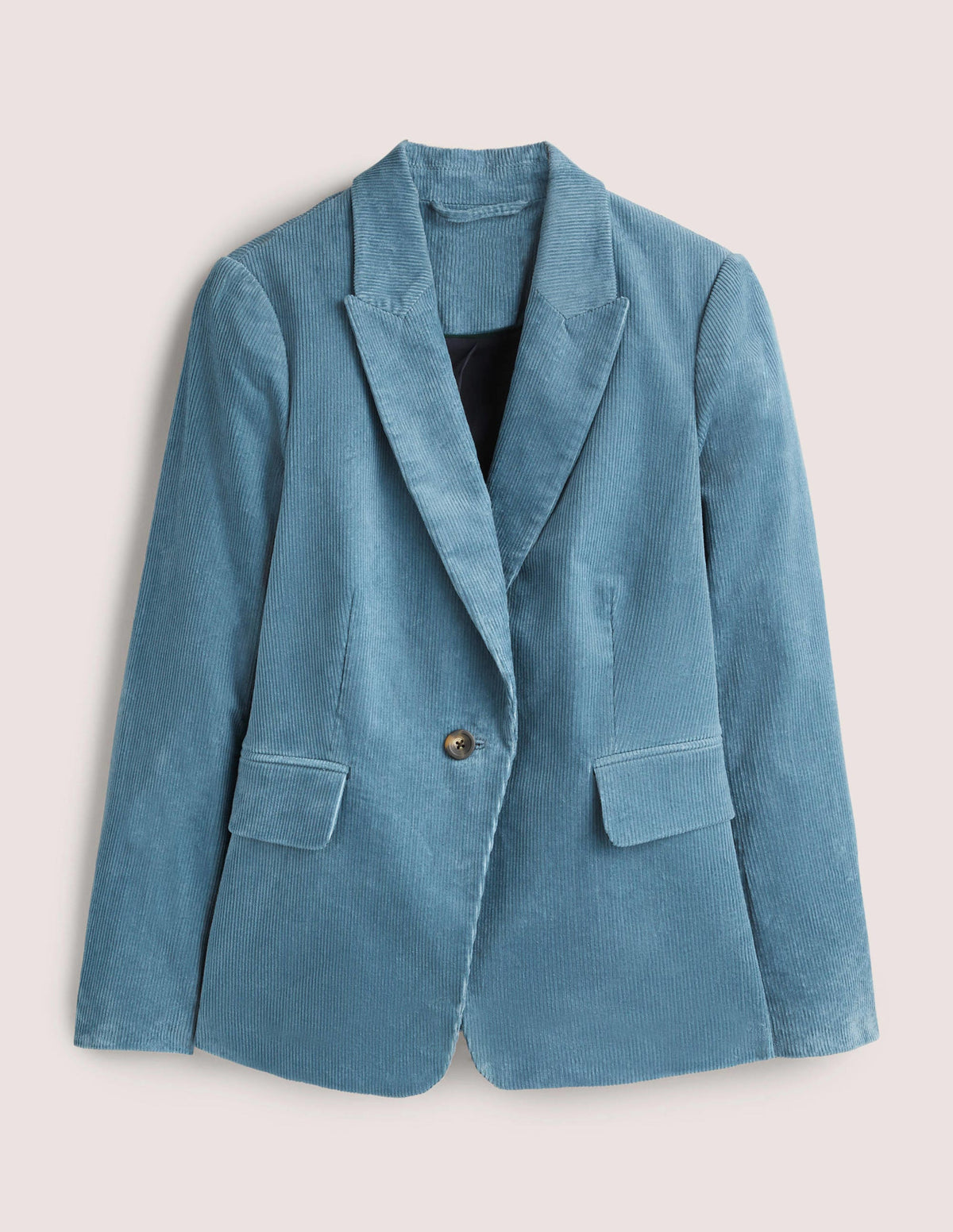 Fitted Corduroy Blazer-Mid Blue - Image 7