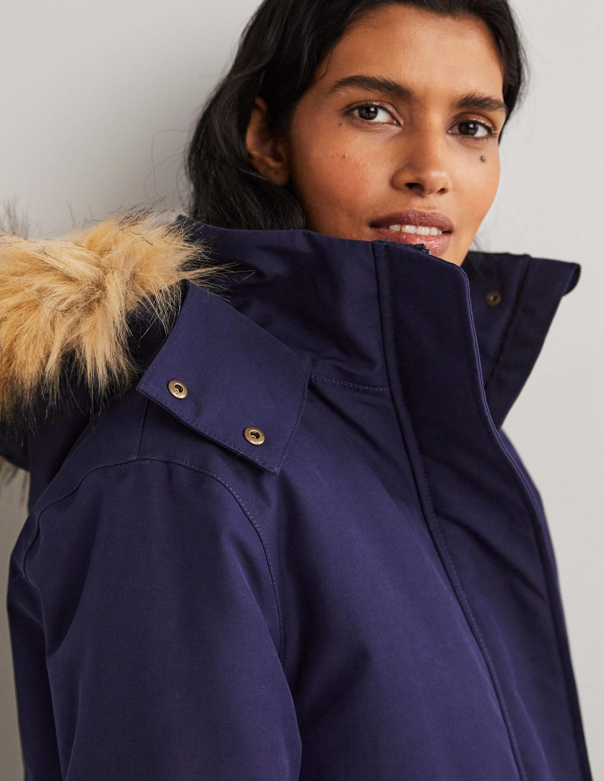 Waterproof Borg Lined Parka-Navy - Image 4