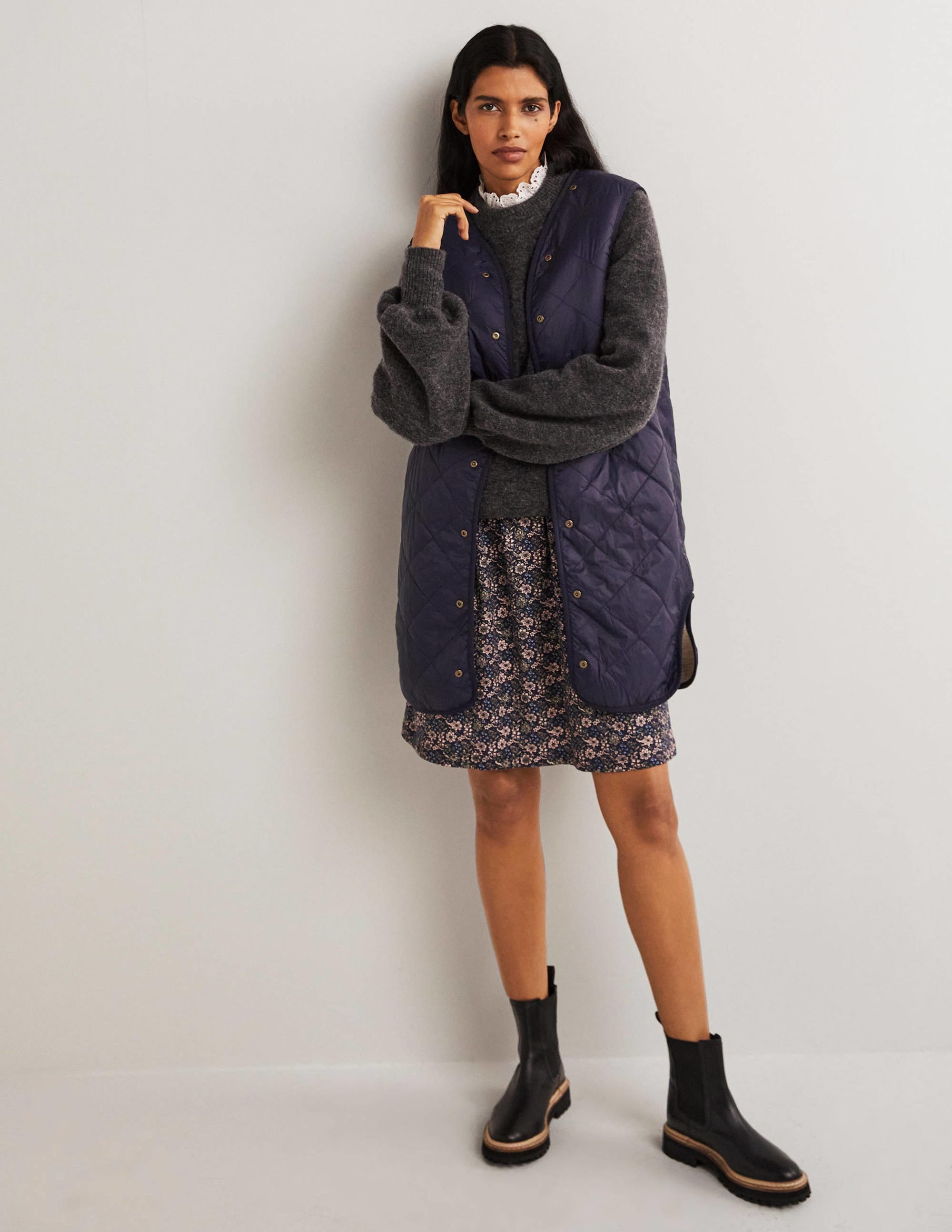 Waterproof Borg Lined Parka-Navy - Image 5
