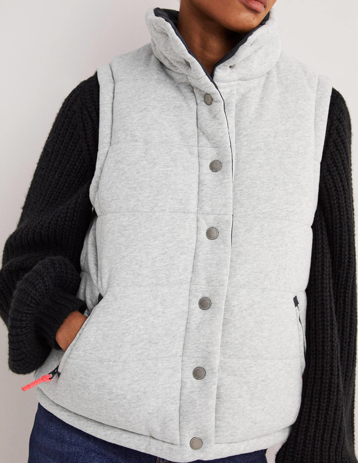 Reversible Vest-Grey Marl with Navy - Image 2