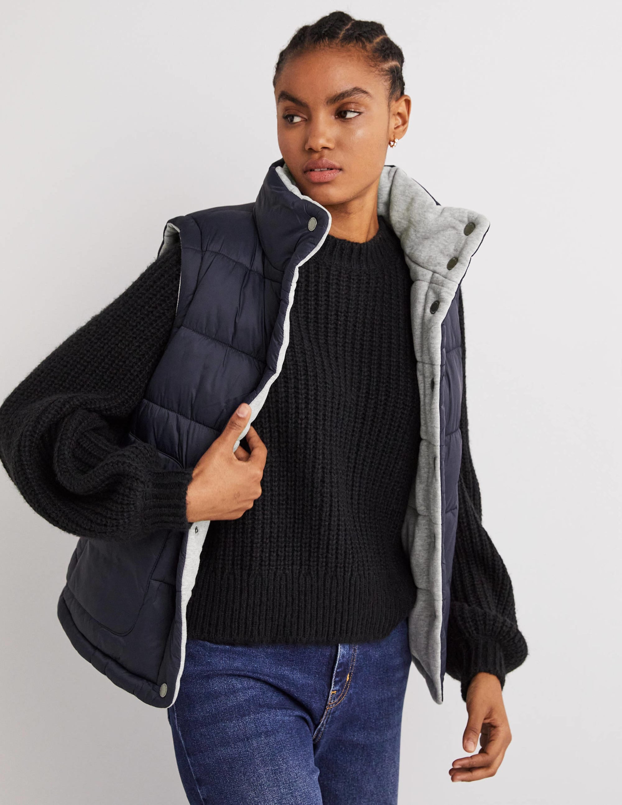 Reversible Vest-Grey Marl with Navy - Image 6