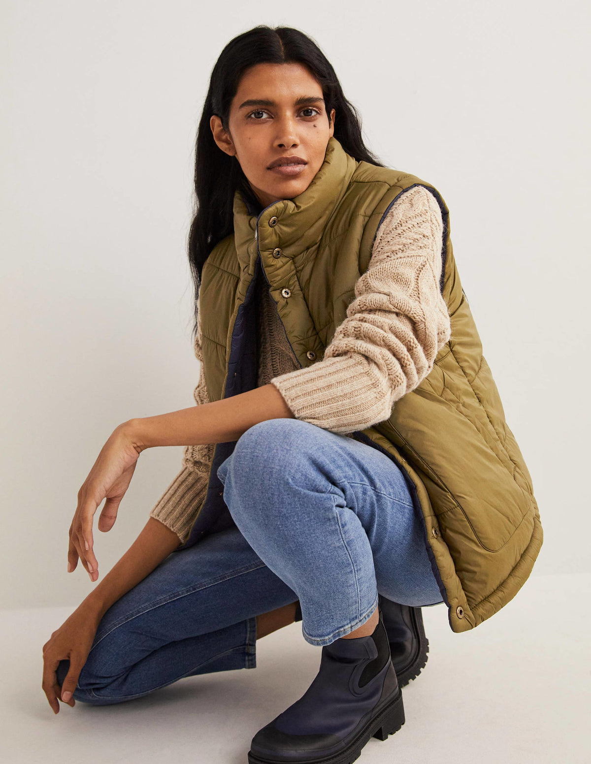 Reversible Vest-Navy and Basil Green - Image 5