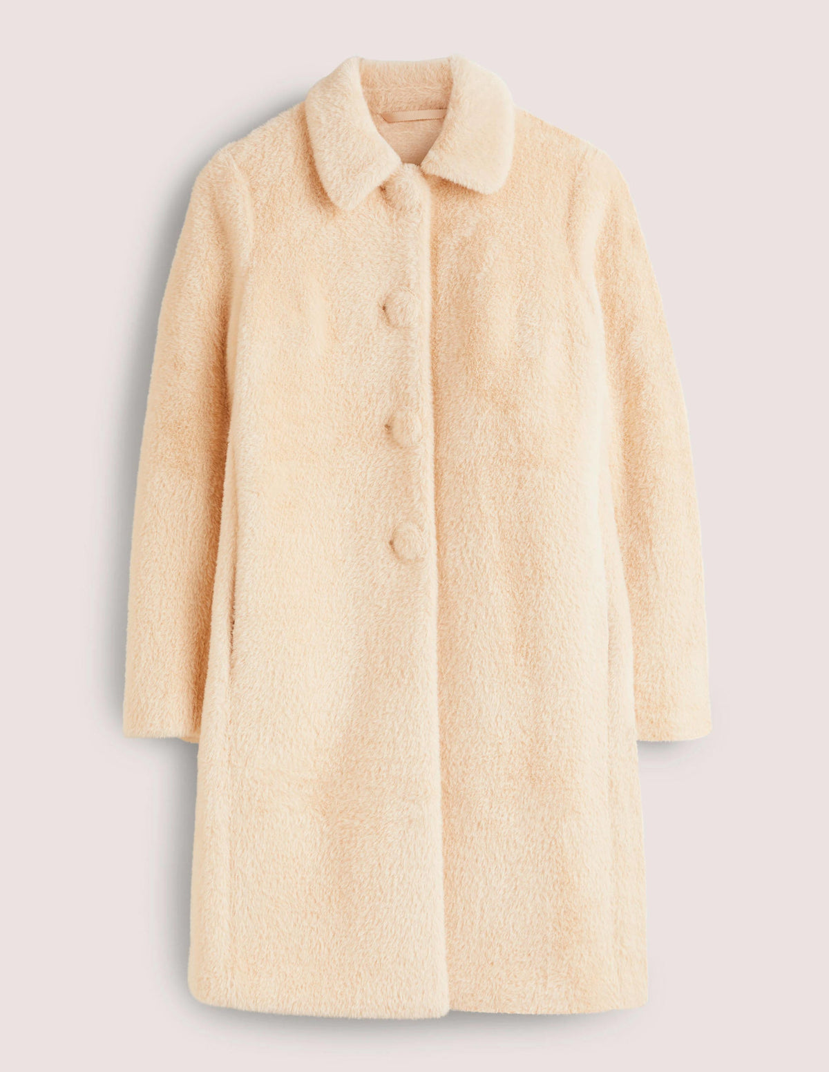 Faux Fur Collared Coat-Natural - Image 6