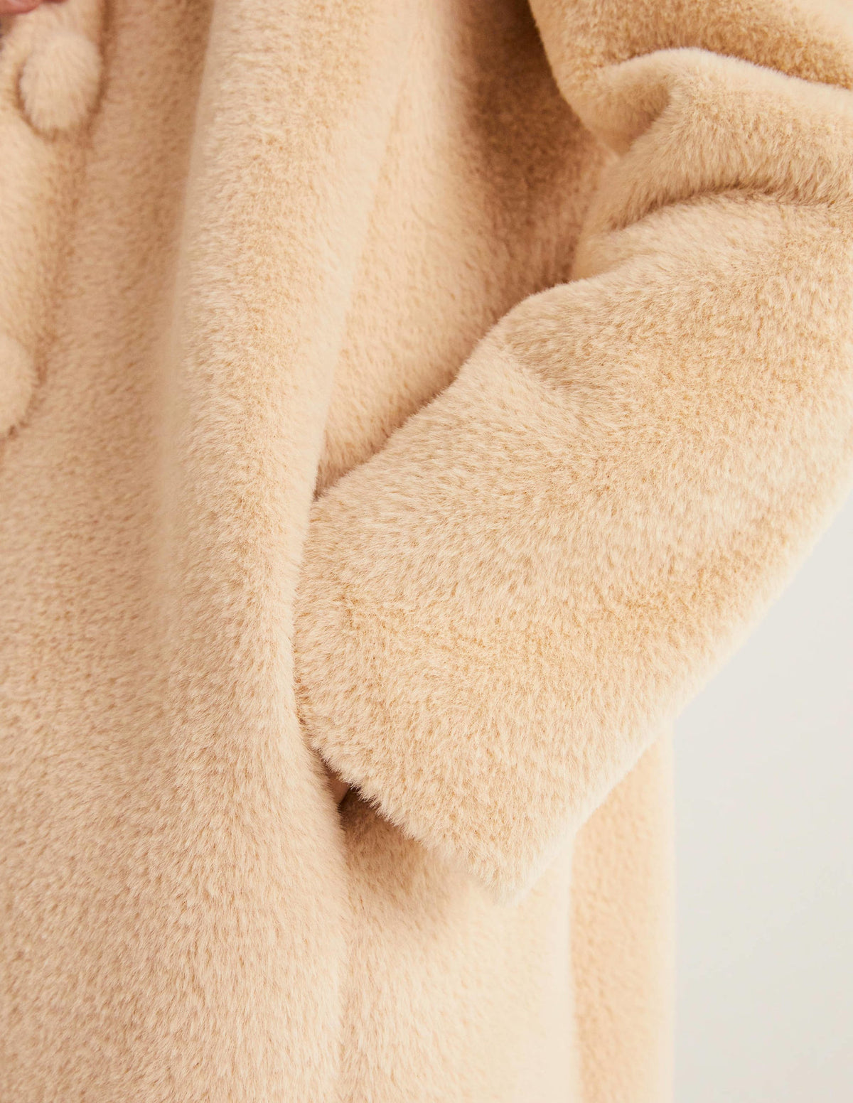 Faux Fur Collared Coat-Natural-5