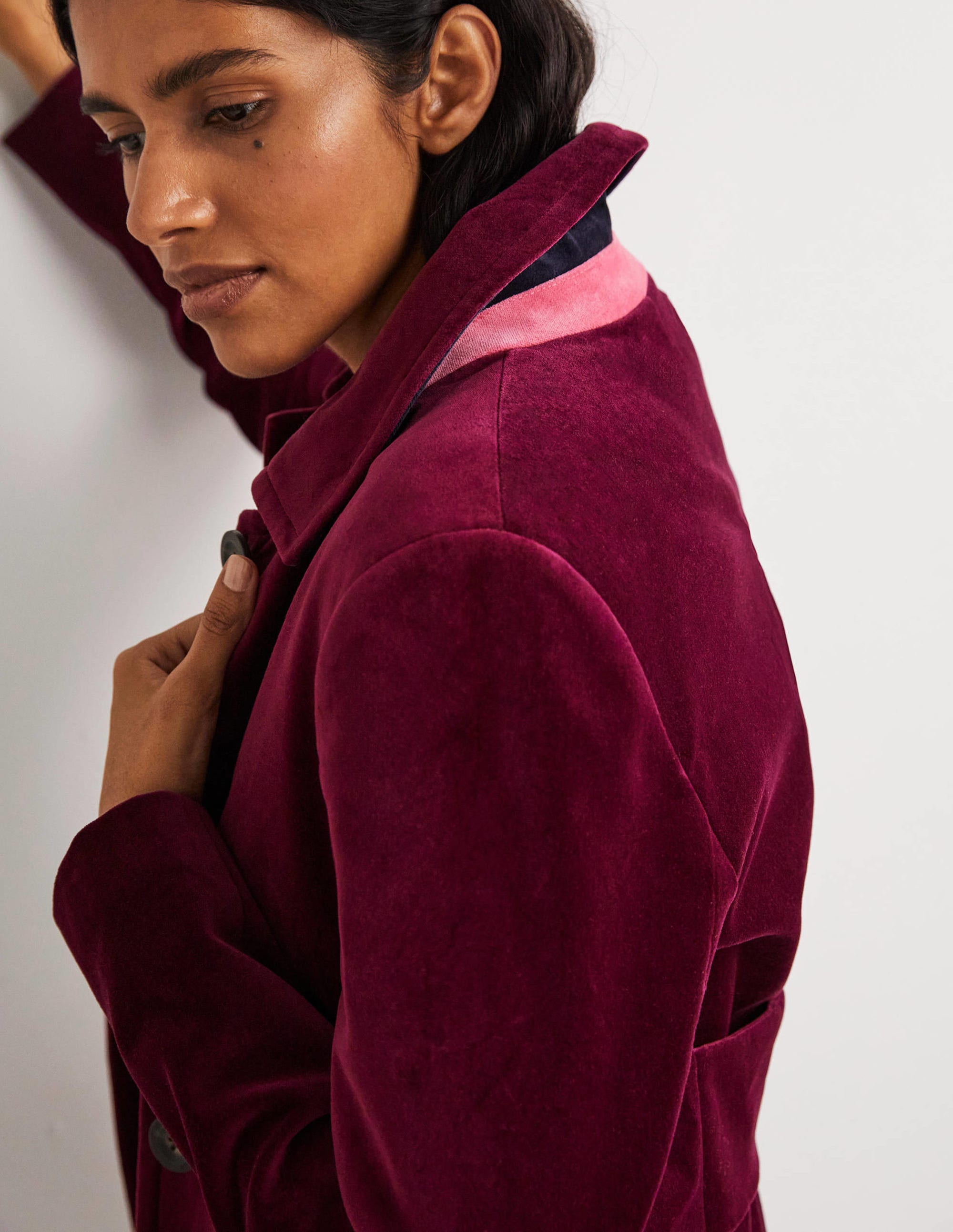 Elizabeth Velvet Coat-Mulled Wine - Image 2