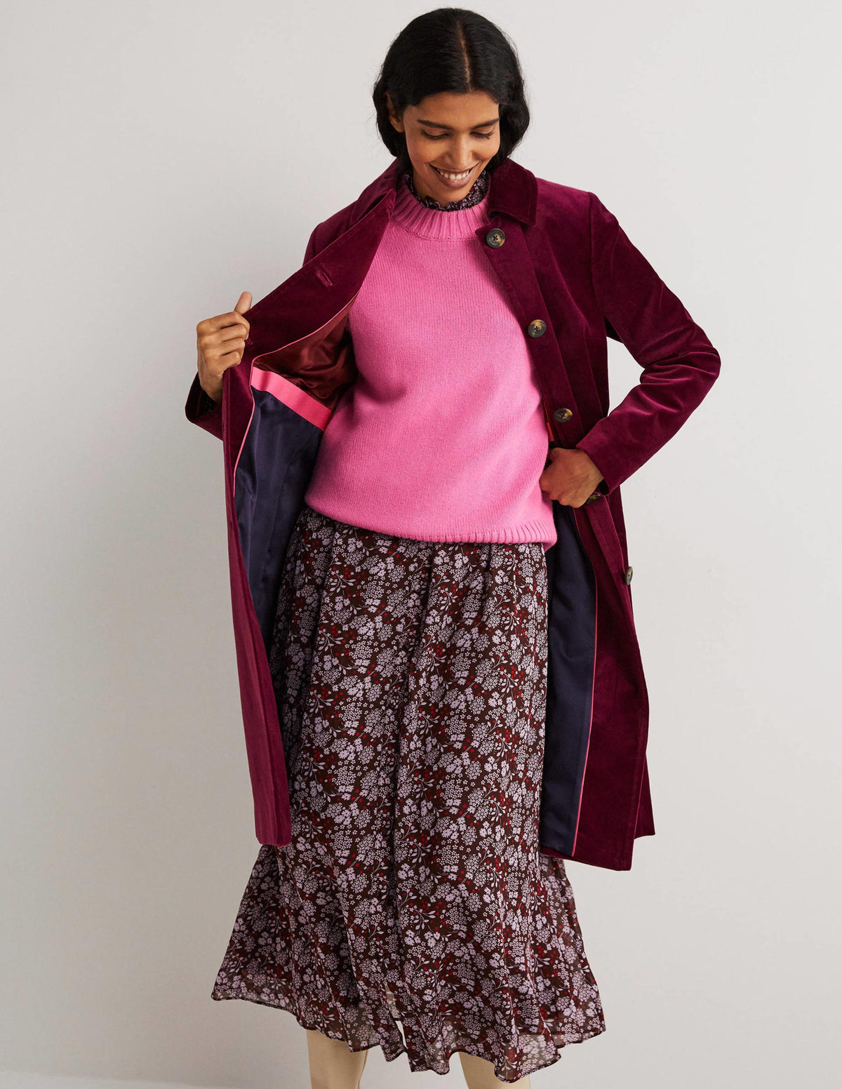Elizabeth Velvet Coat-Mulled Wine - Image 6