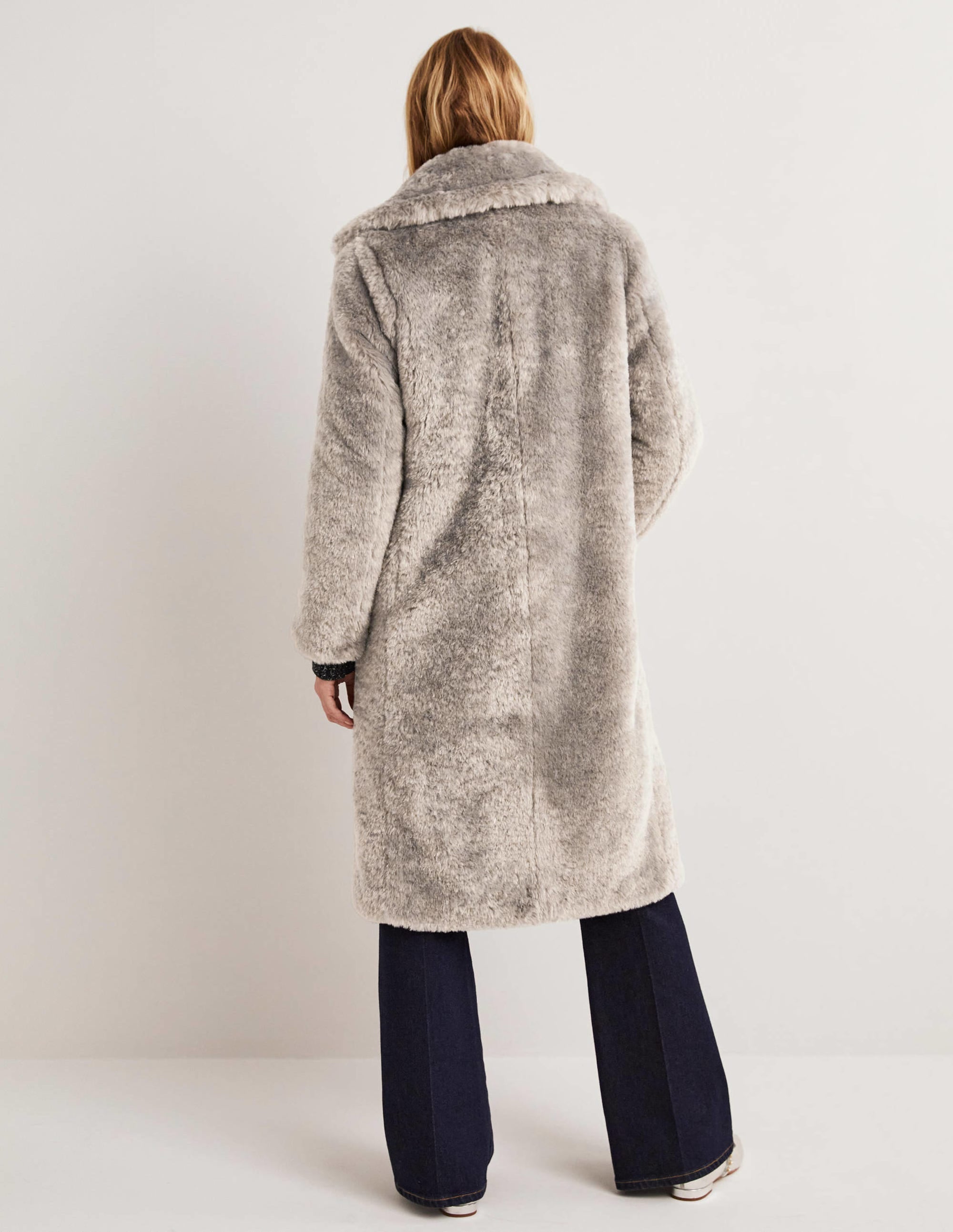 Longline Teddy Coat-Charcoal - Image 3
