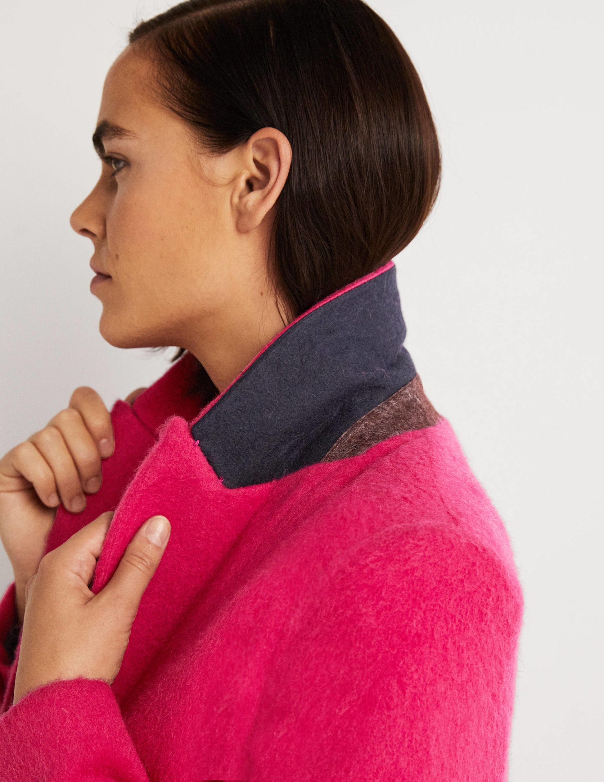 Drawn Wool Blazer-Pink-2