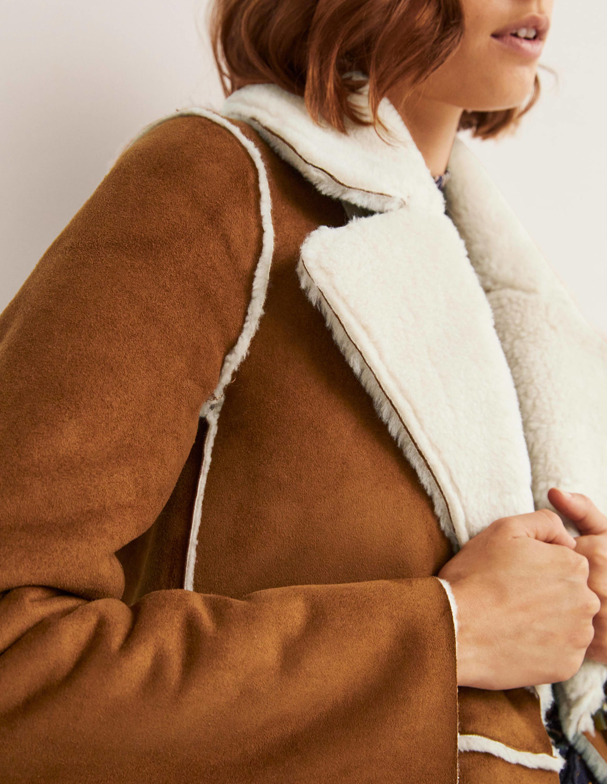 Reversible Faux-Shearling Coat-Hazel - Image 2