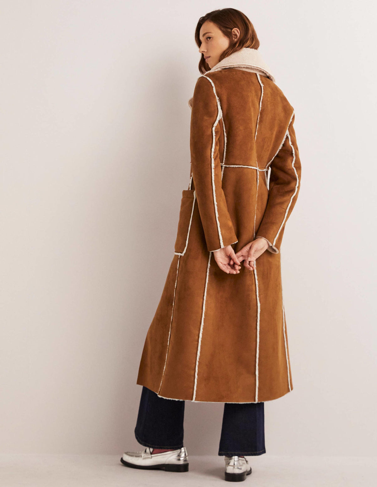 Reversible Faux-Shearling Coat-Hazel - Image 3