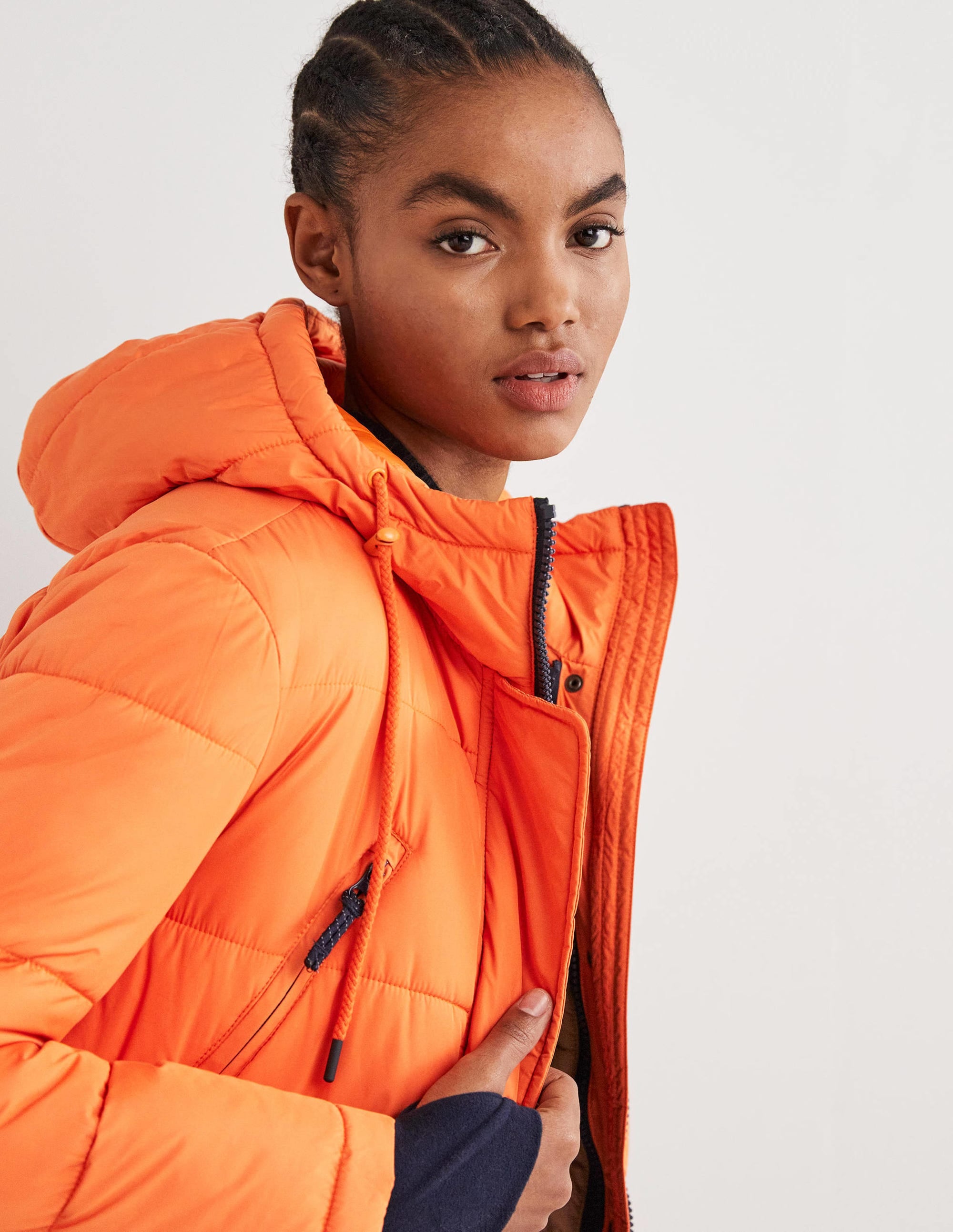 Longline Hooded Puffer Coat-Fire Opal - Image 2
